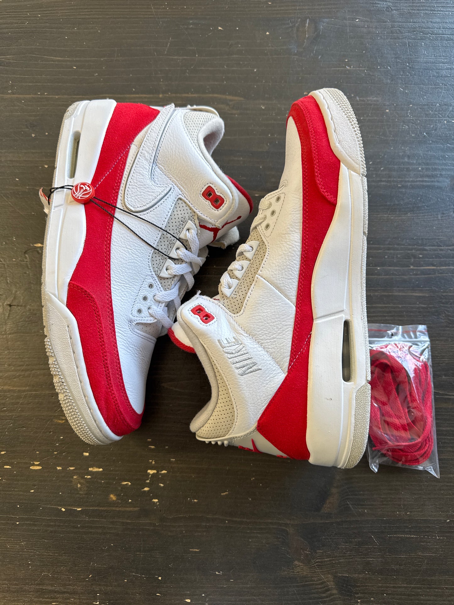 Pre-owned Jordan Retro 3 Tinker White University Red