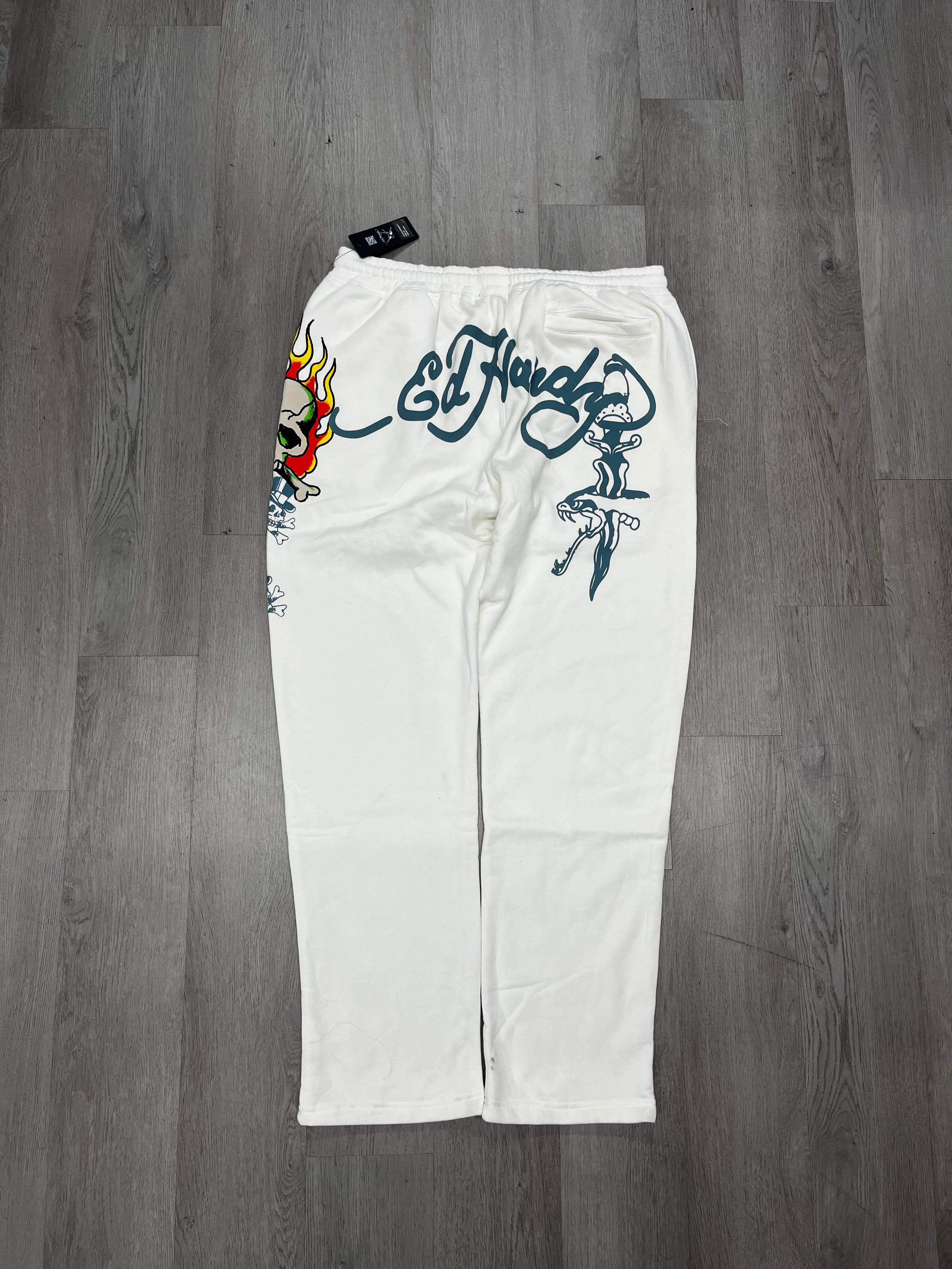 Ed Hardy ‘Love Kills Slowly’ Cream Sweatpants