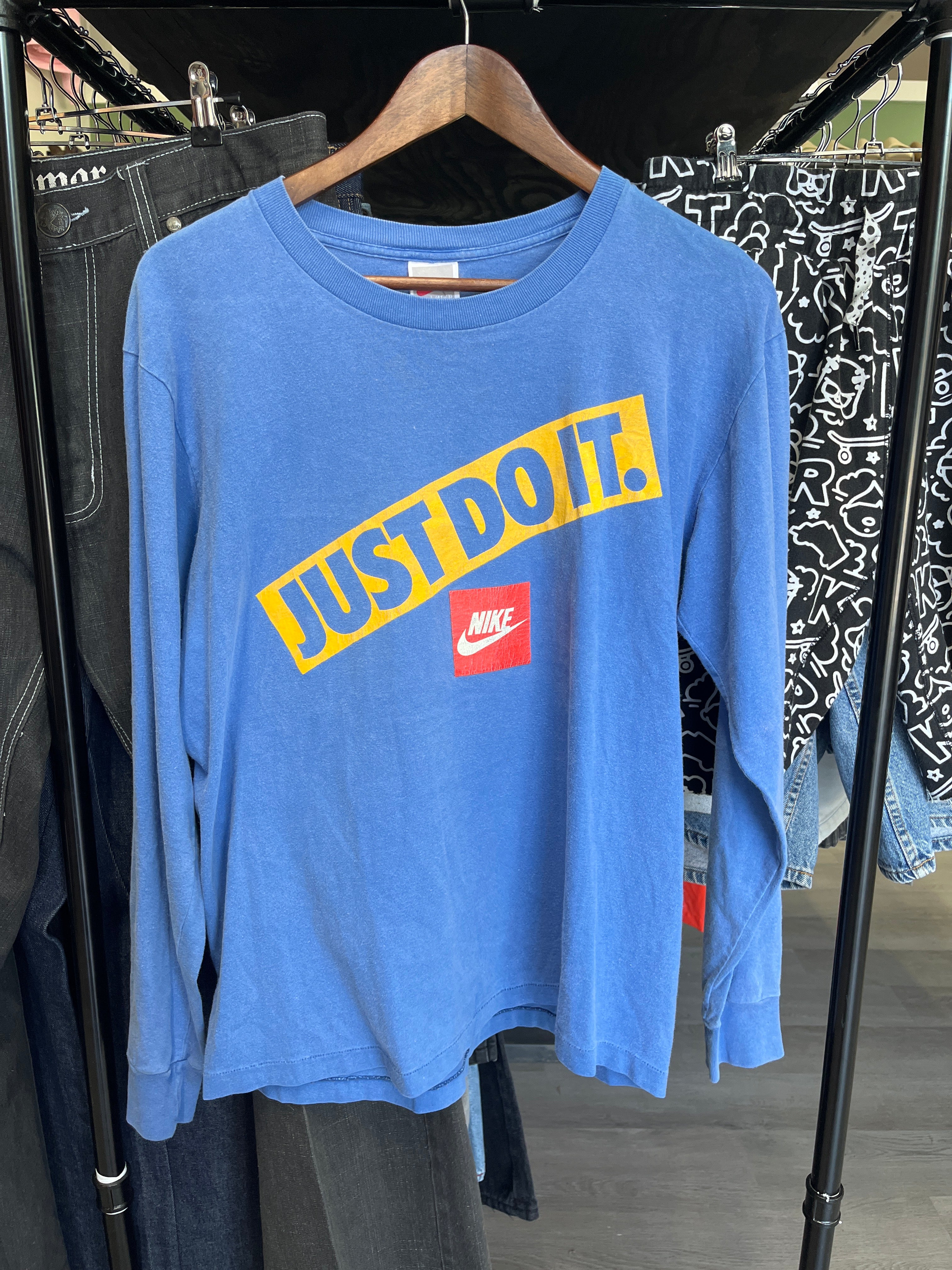 Vintage Nike Just Do It Blue Longsleeve Tee