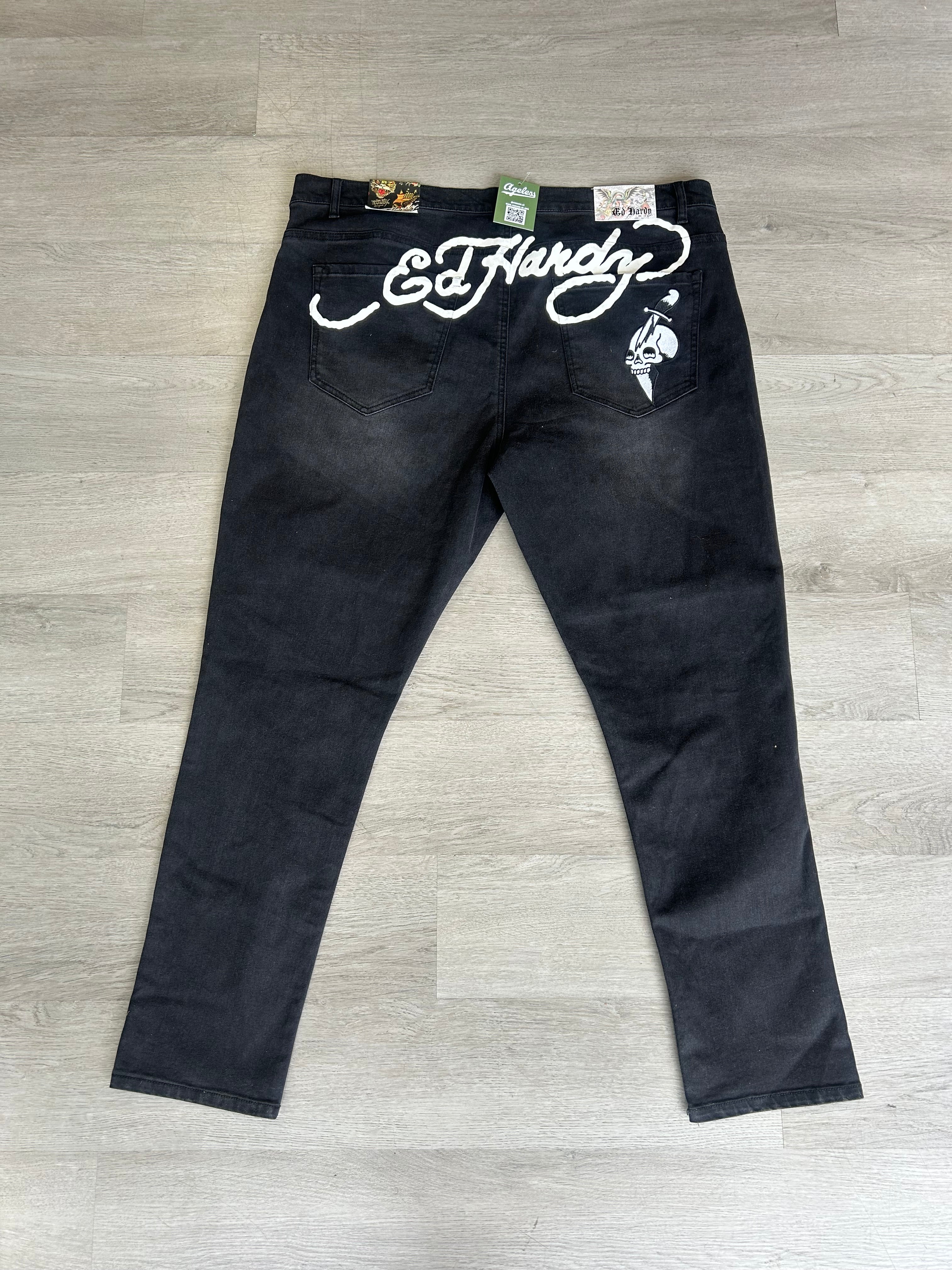 Vintage Ed Hardy Dagger Skull Slim Skinny Jean