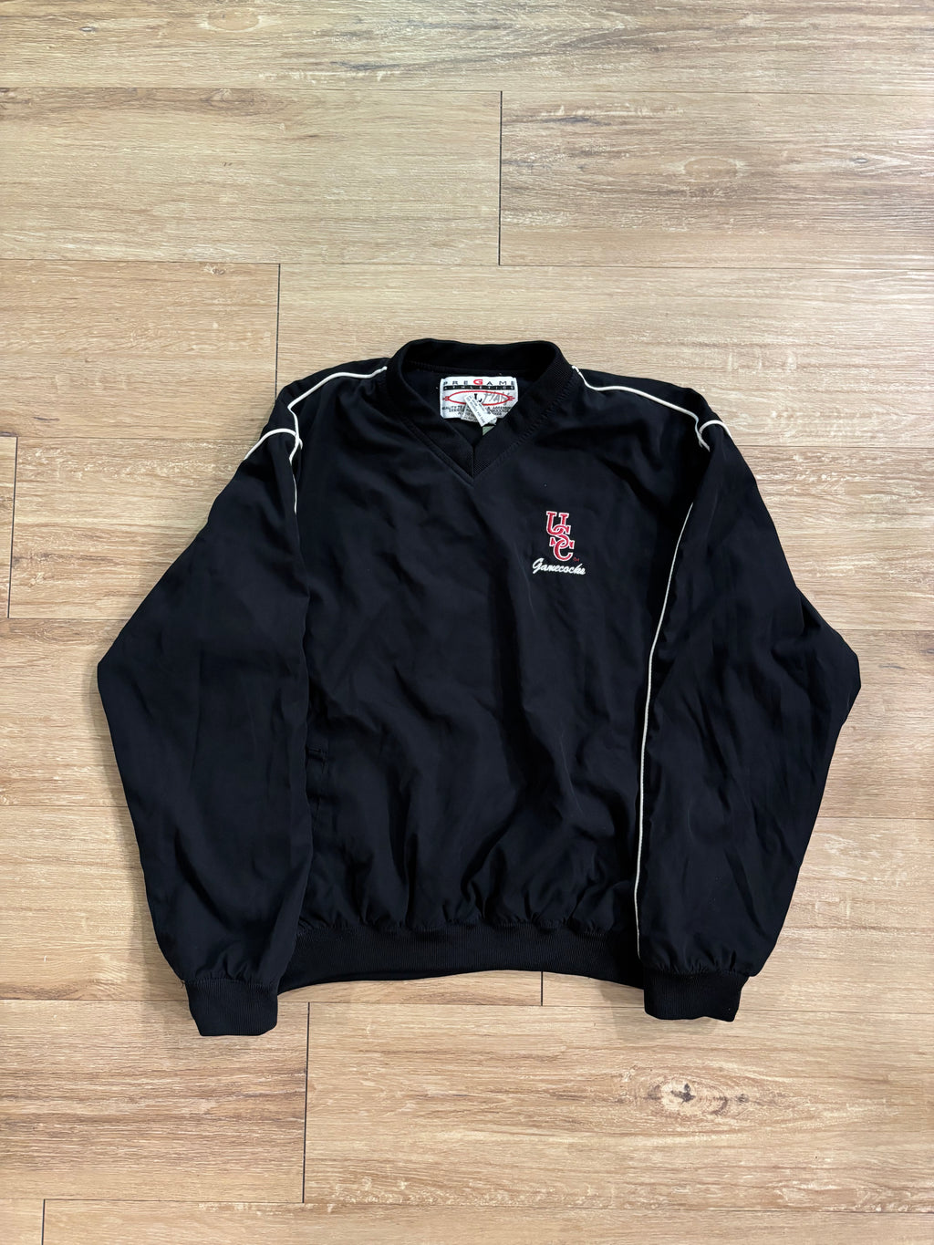 Vintage Pro Game USC Gamecocks Black V Neck Pullover Windbreaker