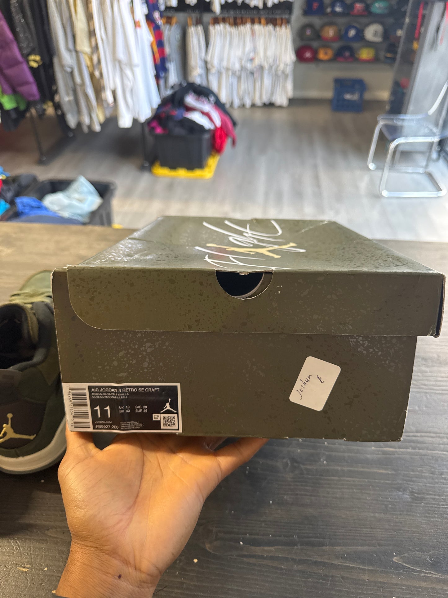 Pre-owned Jordan Retro 4 Craft Medium Olive