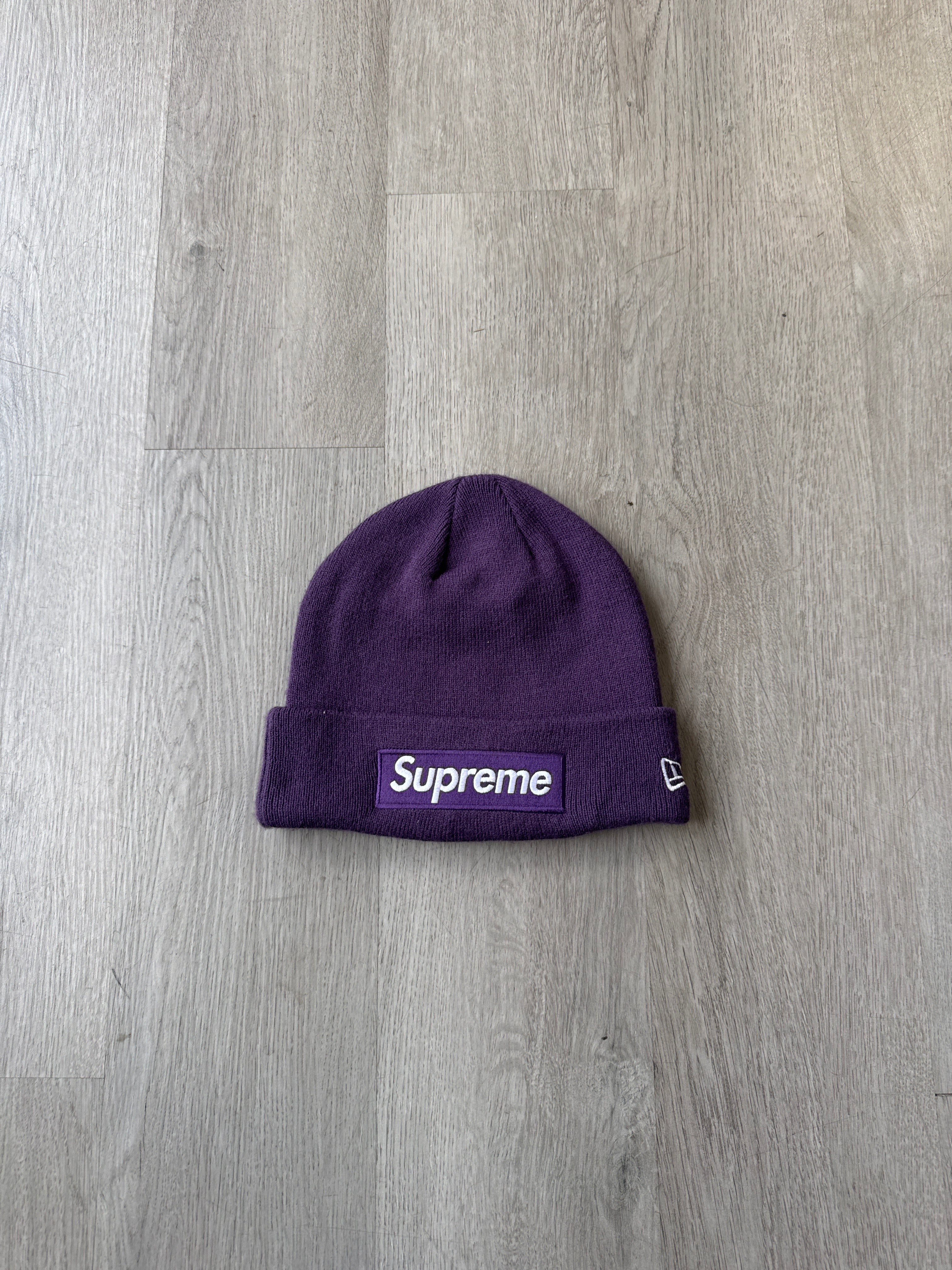 Supreme New Era Box Logo Dark Purple Beanie (FW23)