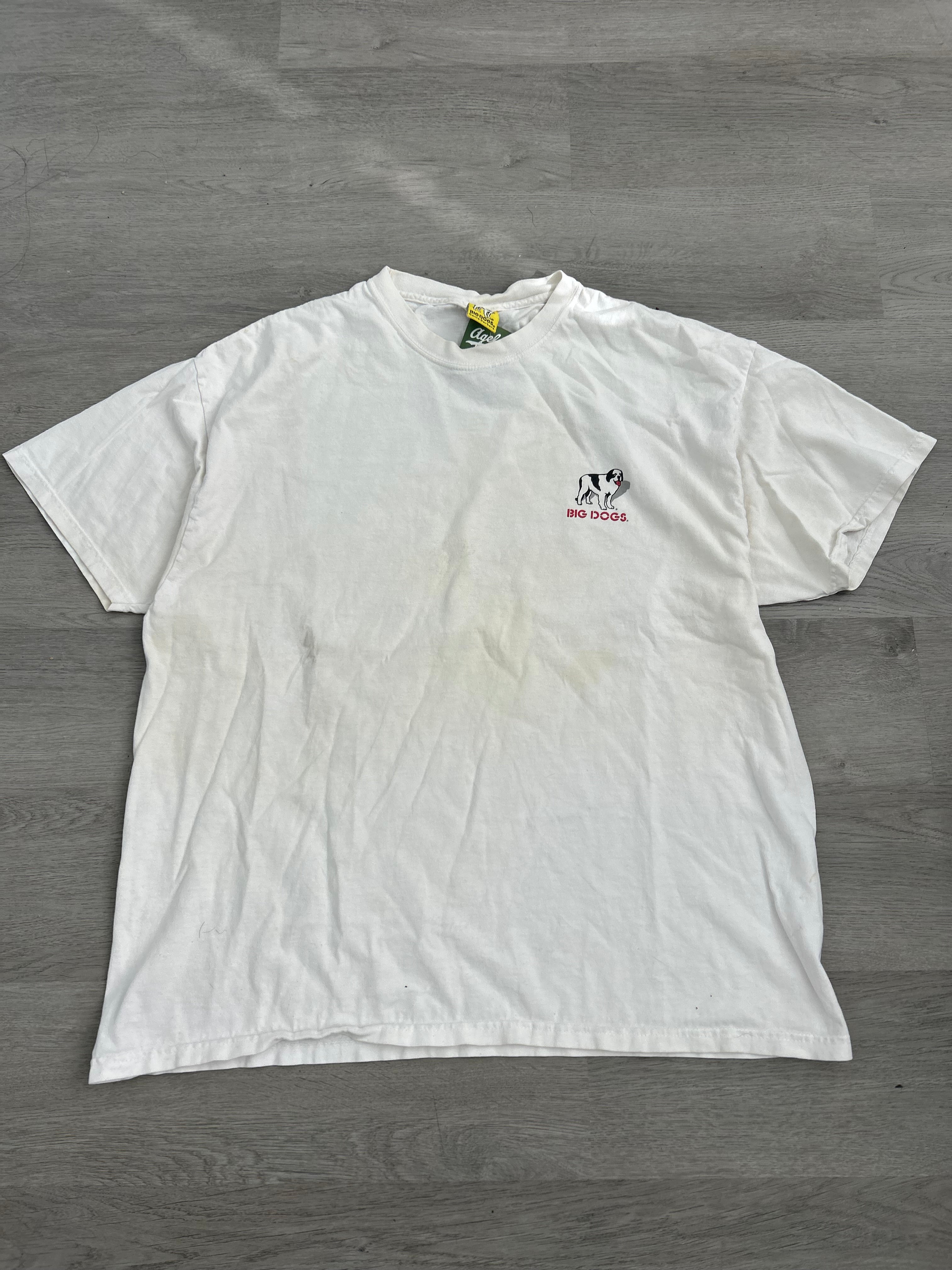 Vintage White Dogs In Black Tee