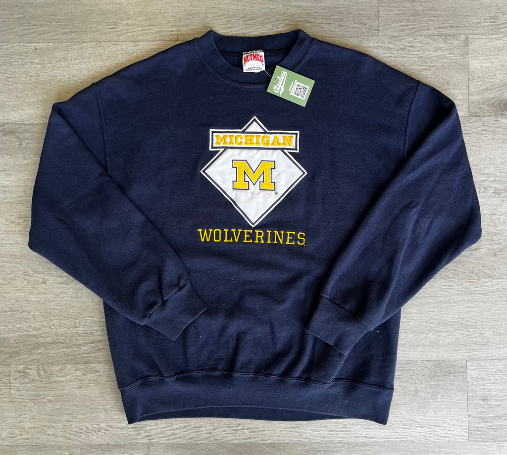 Vintage 90s Michigan Wolverines Logo Crewneck