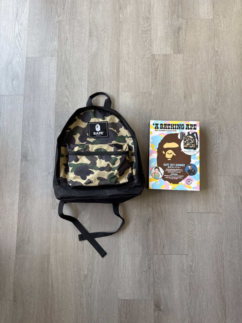 A Bathing Ape Bape 2021 Summer Collection Yellow Camo Magazine Backpack