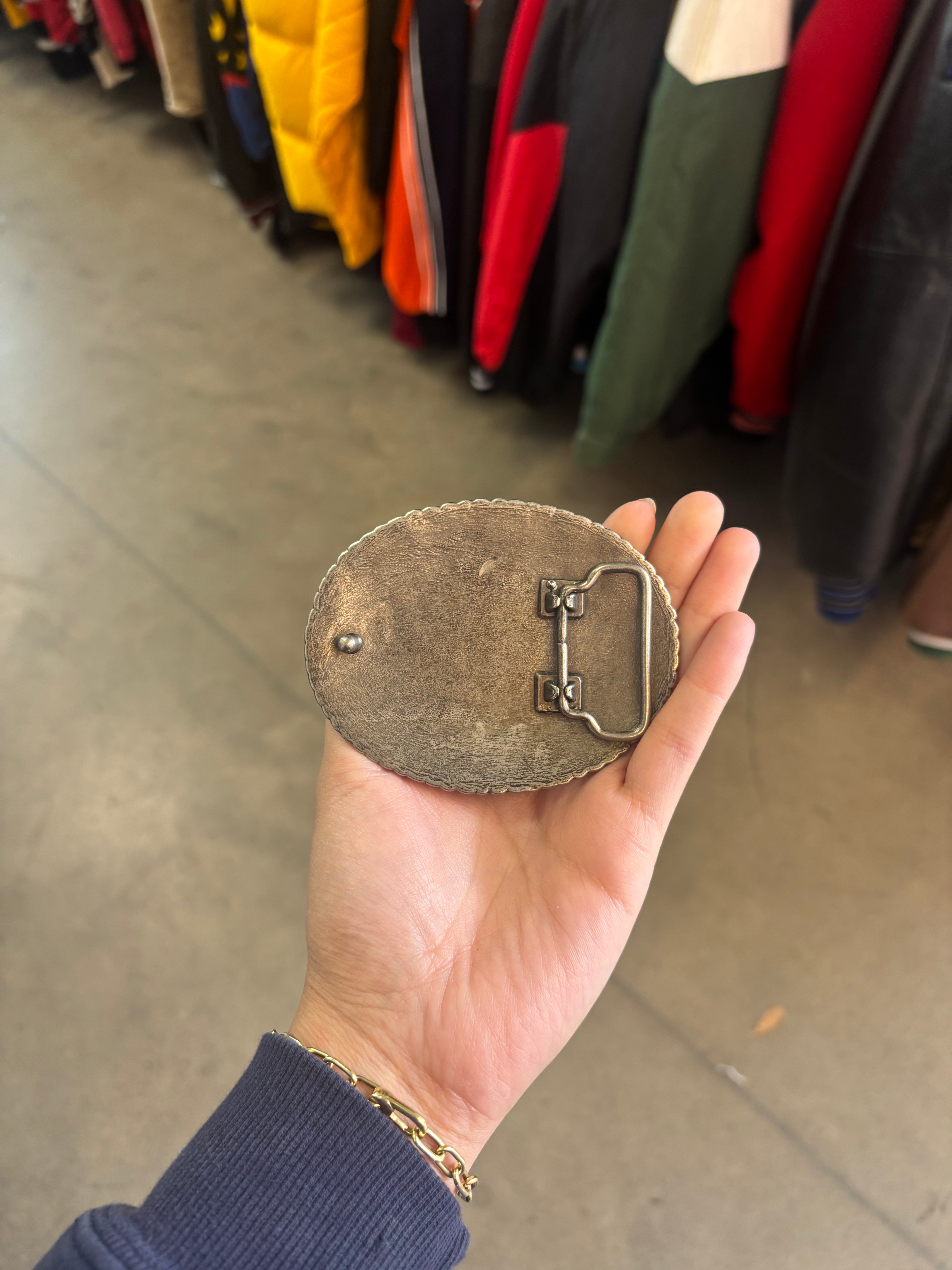 Vintage Western Leather Belt Buckle