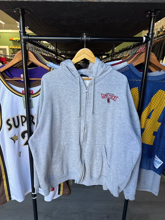 Vintage University Of South Carolina Gamecocks Embroidered Logo Hooded Zip Up