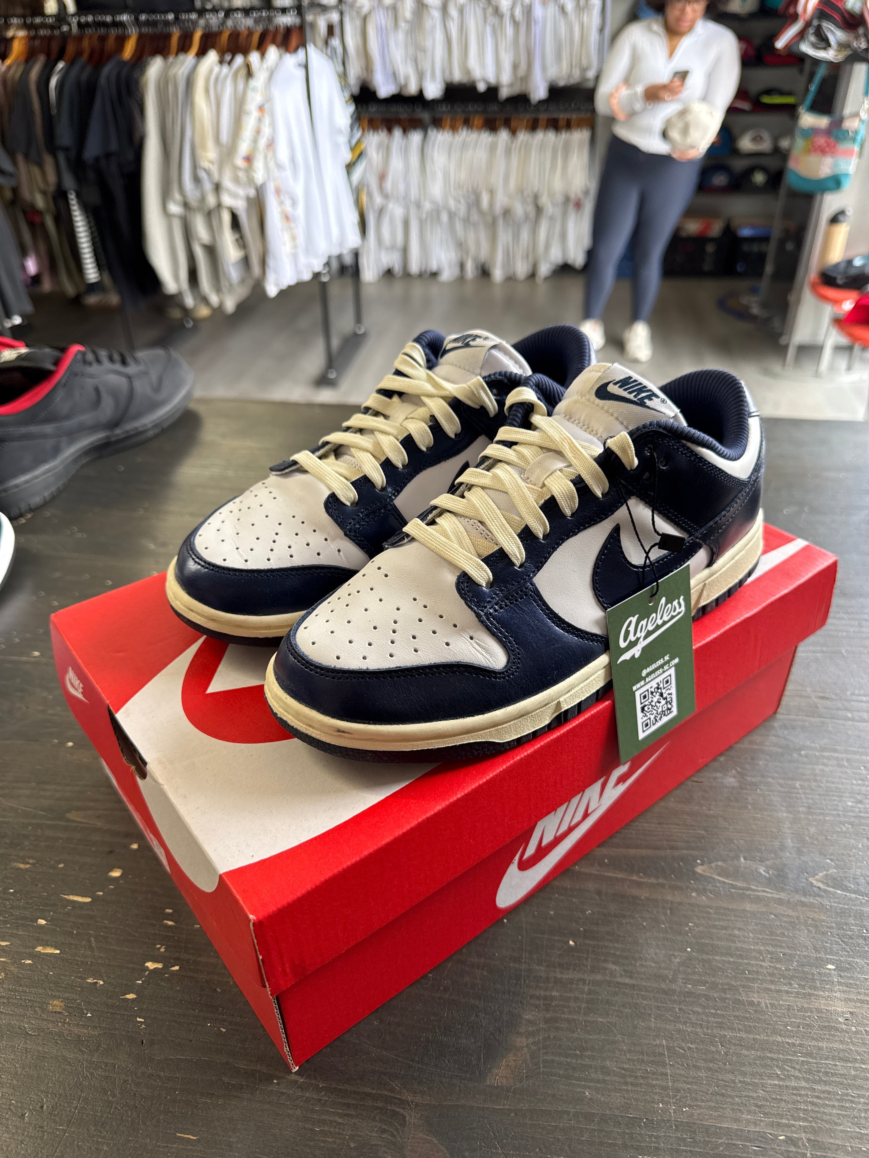 Pre-owned Women’s Nike Dunk Low PRM Vintage Navy