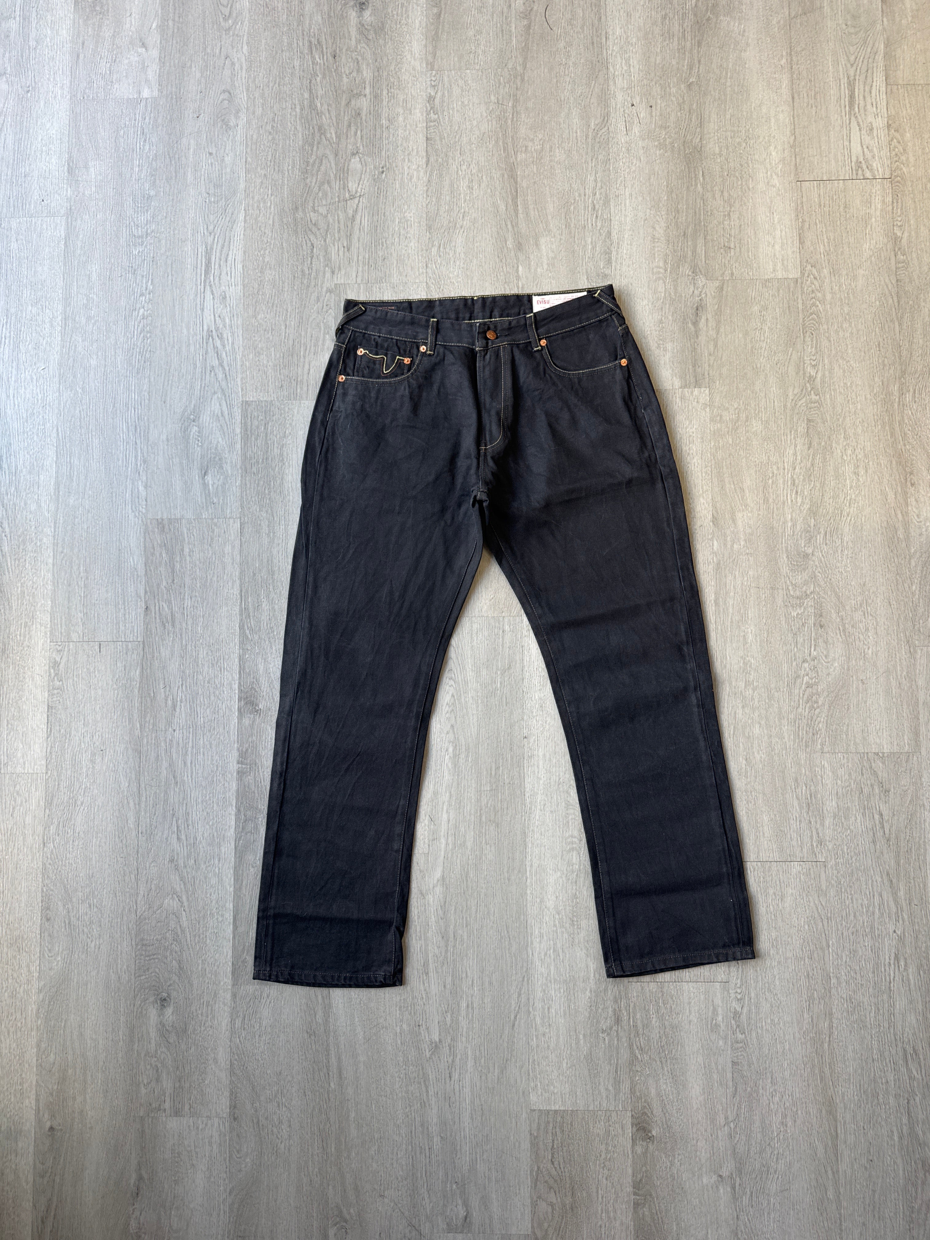 Evisu Embroidered Orange Bull Selvedge Japanese Denim Jeans