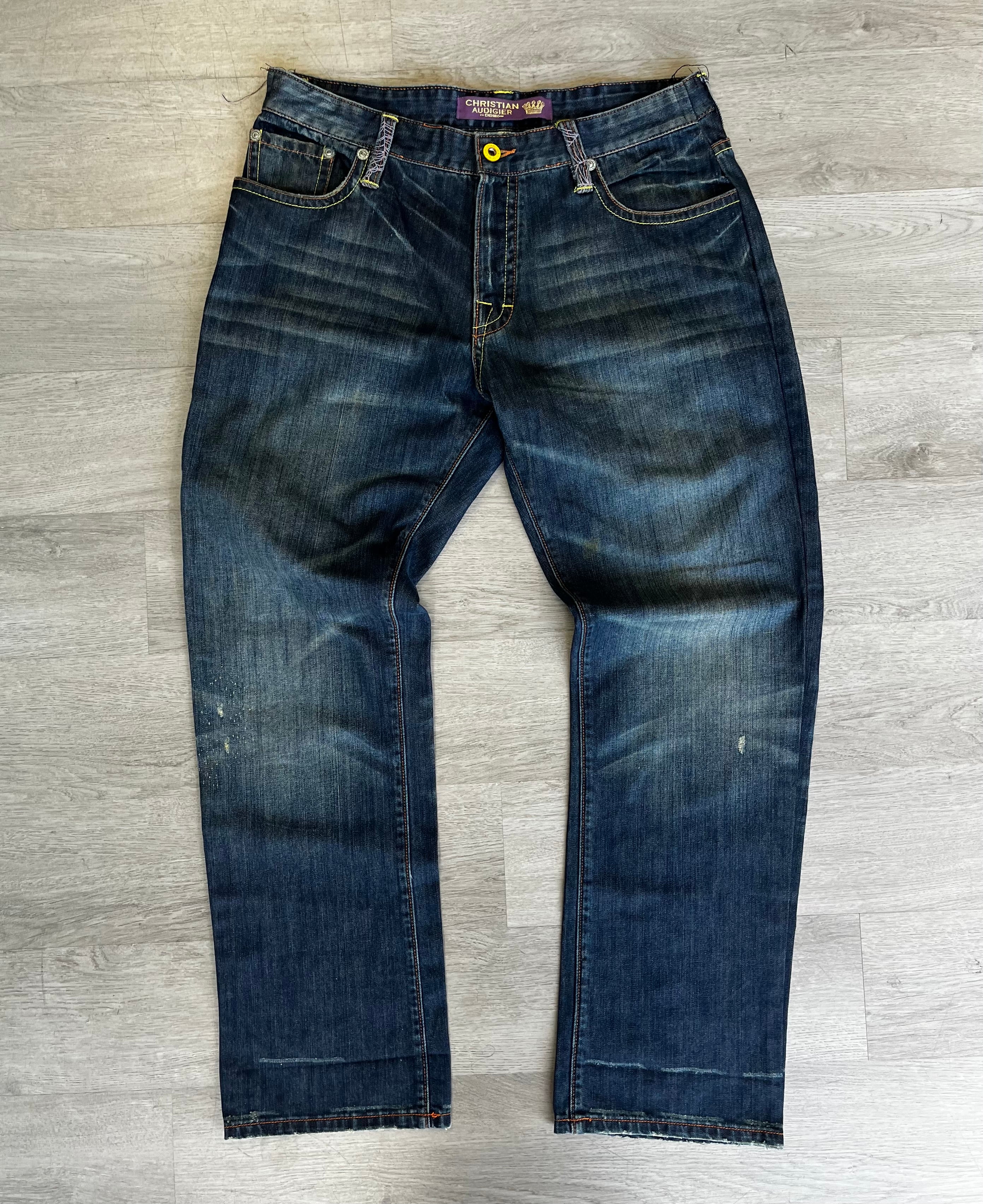 Christian Audigier x Ed Hardy Embroidered Skull Jeans