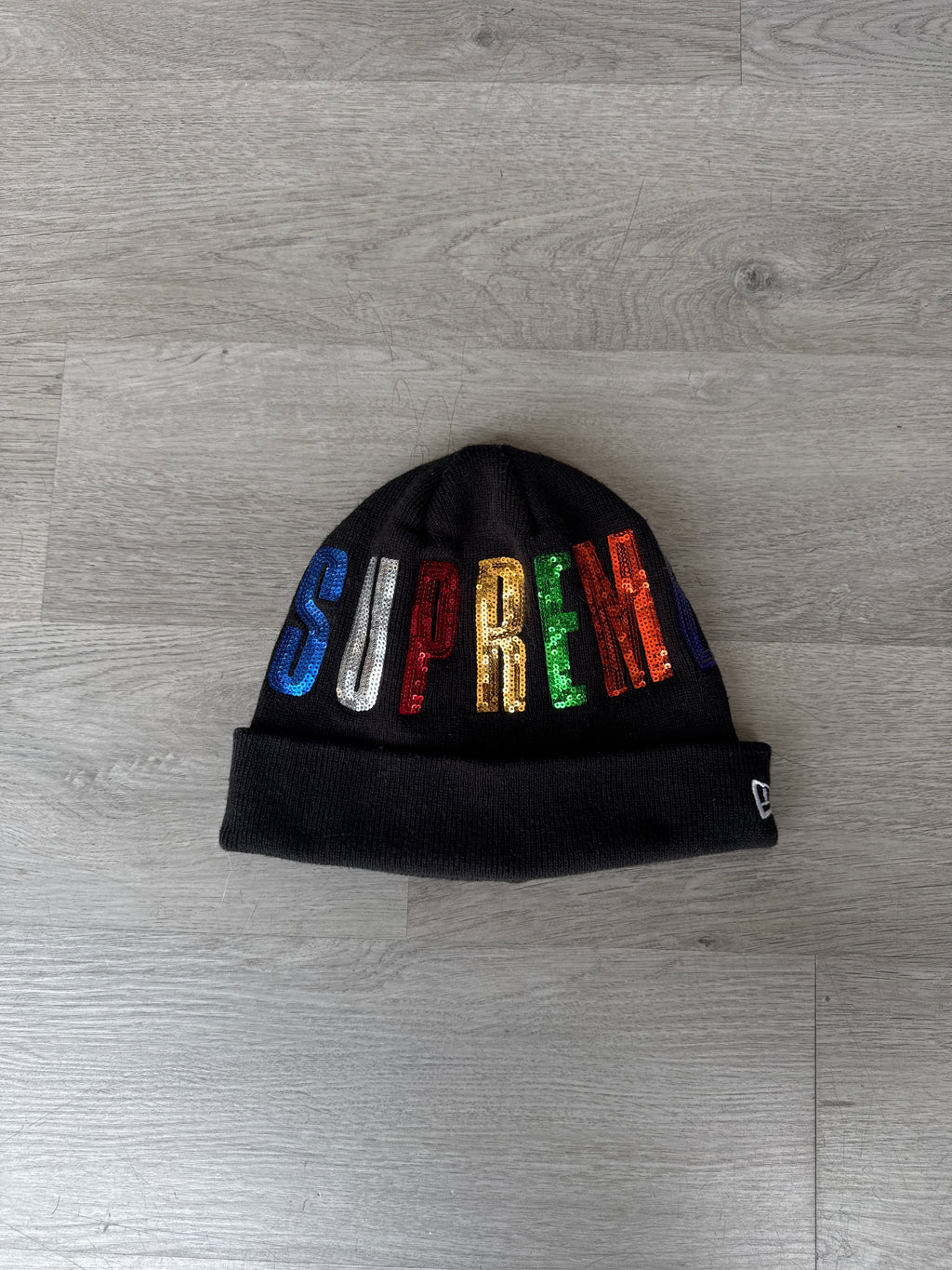 Supreme New Era Sequin Black Beanie