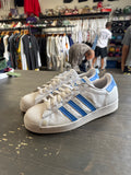 Pre-owned Adidas Superstar White True Blue