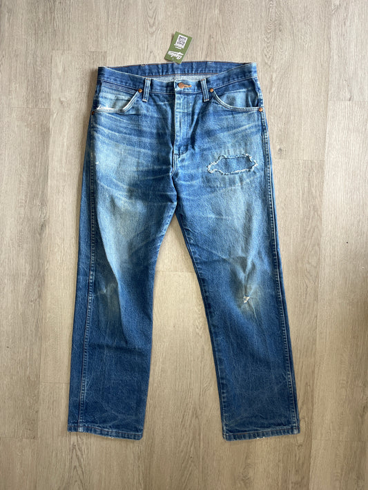 Wrangler Distressed Blue Washed Jeans
