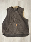 Vintage Dark Brown Carhartt Sherpa Lined Vest