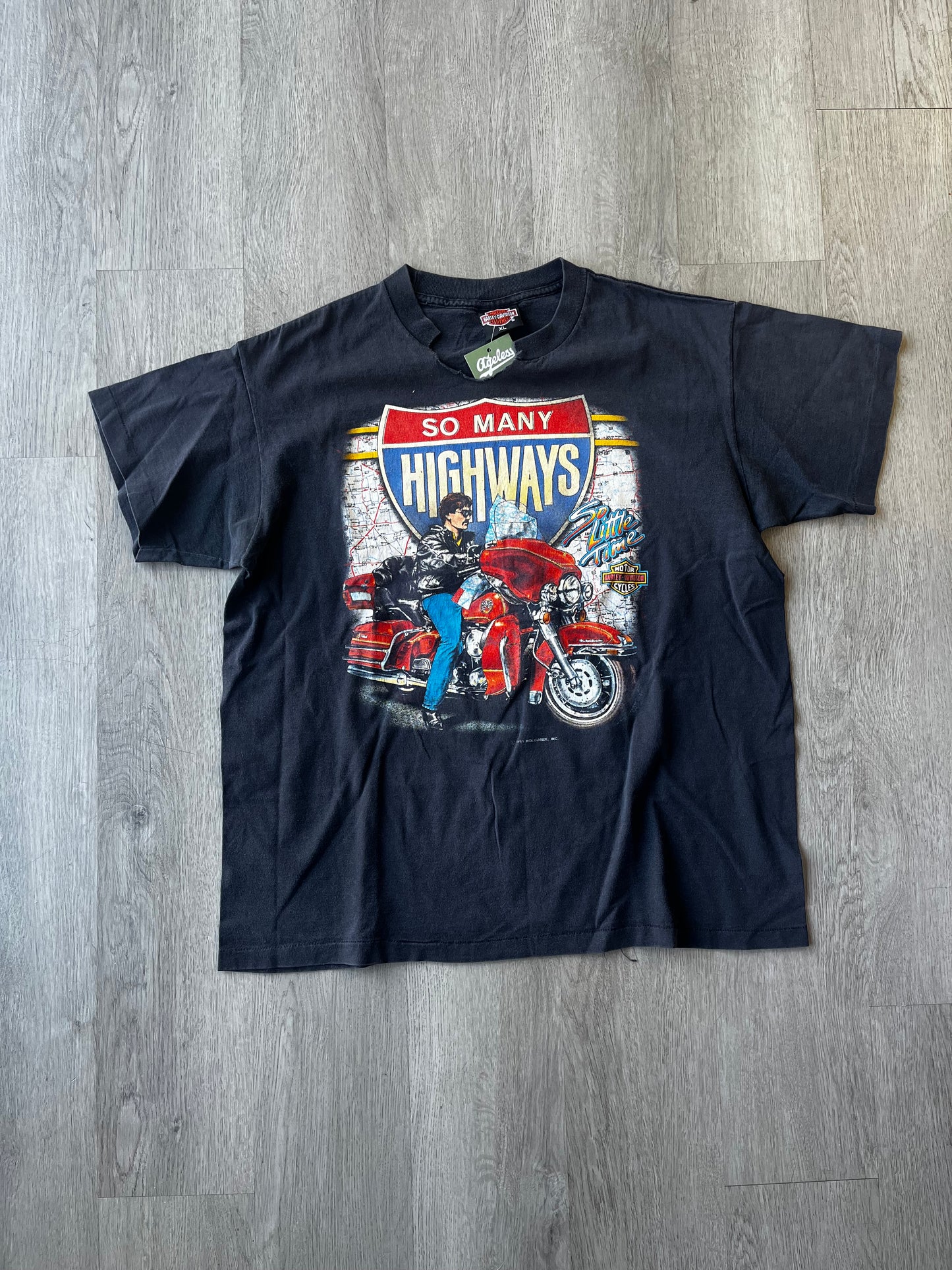 Vintage 1991 Harley Davidson So Many Highways Glendale, CA Tee