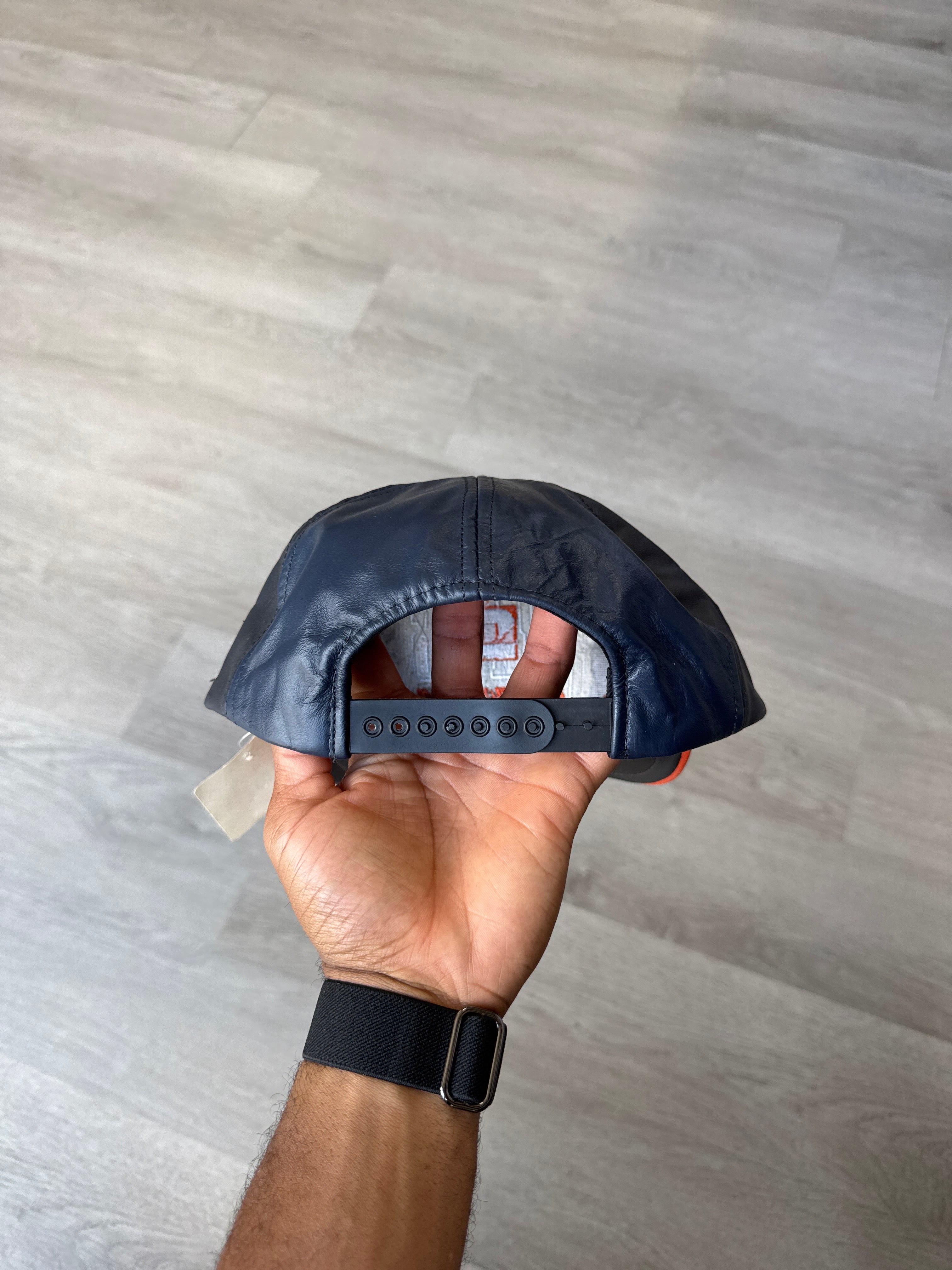 Vintage 90s University Of Syracuse Orangeman Leather Snap Back Hat