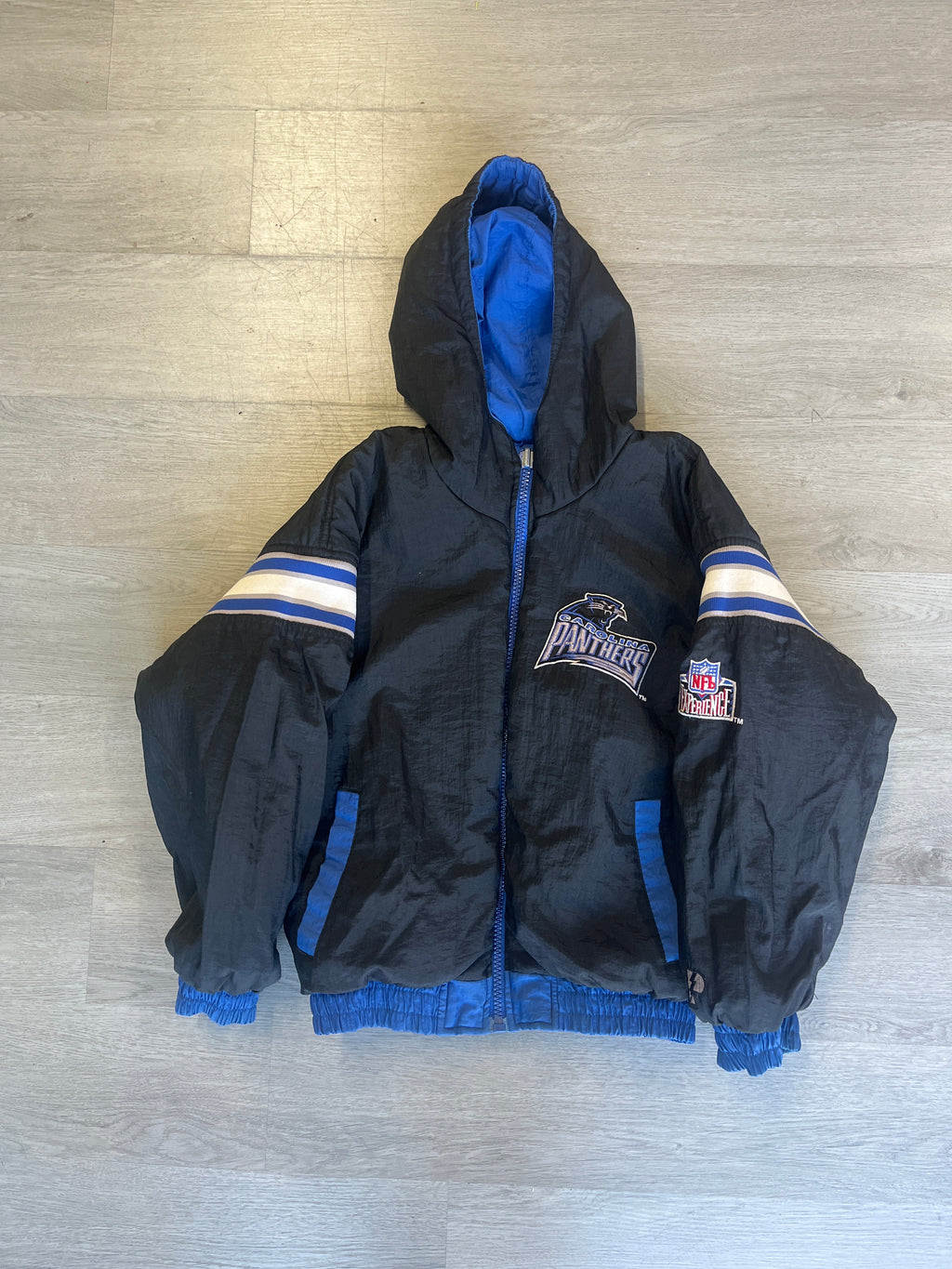 Vintage Youth 1990s Carolina Panthers Reversible Hooded Jacket