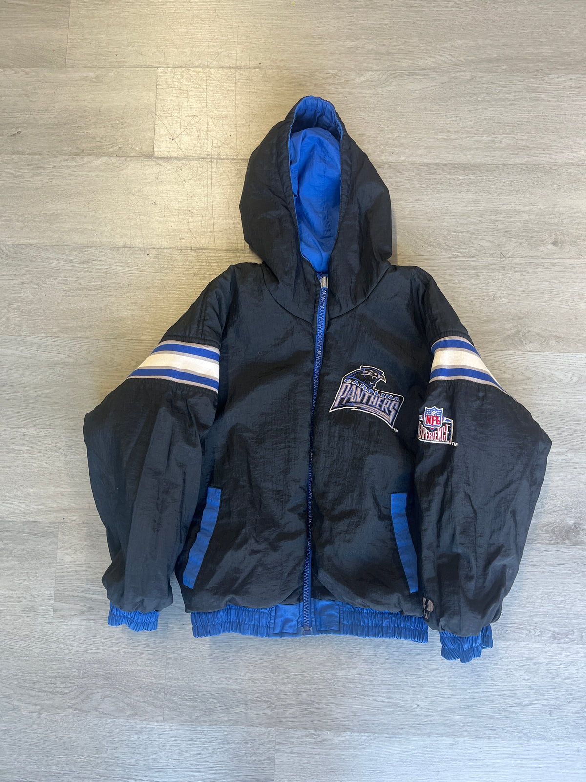 Vintage Youth 1990s Carolina Panthers Reversible Hooded Jacket