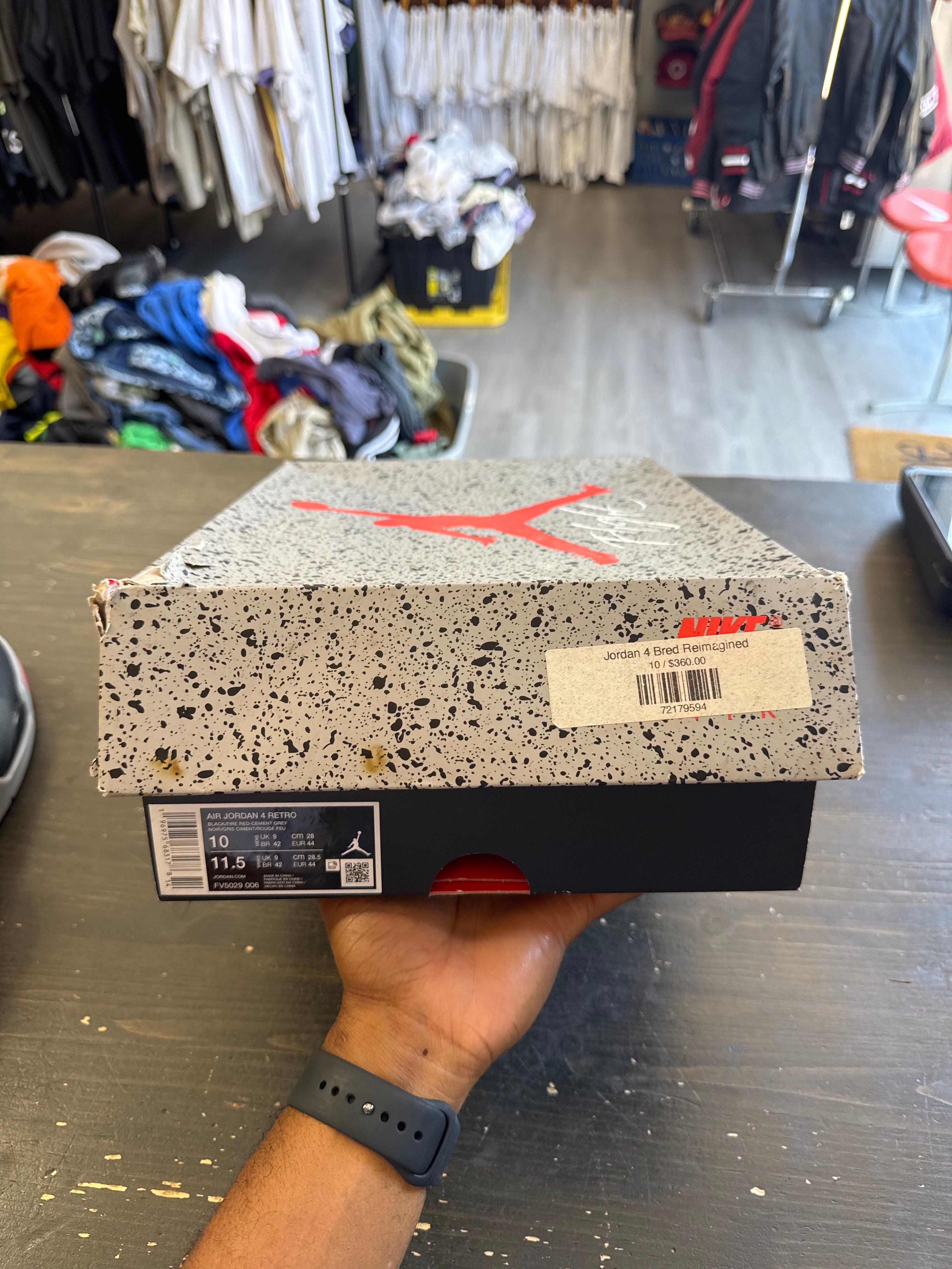 Pre-owned Jordan Retro 4 Bred Reimagined