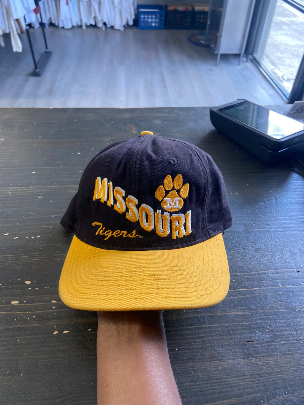 Vintage 90s NCAA Missouri Tigers Curved Spell Out Snapback Hat