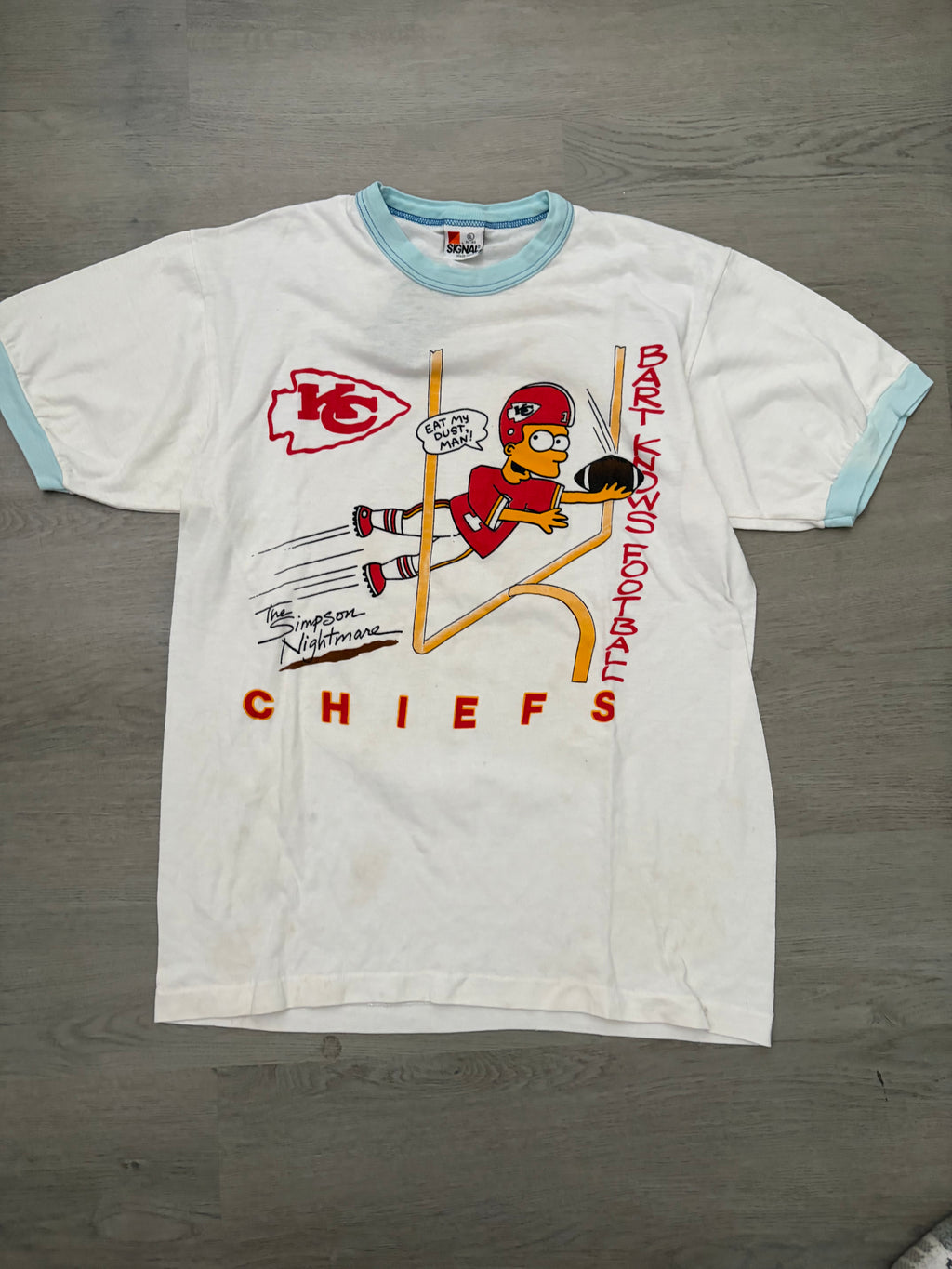 Vintage Kansas City Chiefs Bart Simpson Ringer Tee