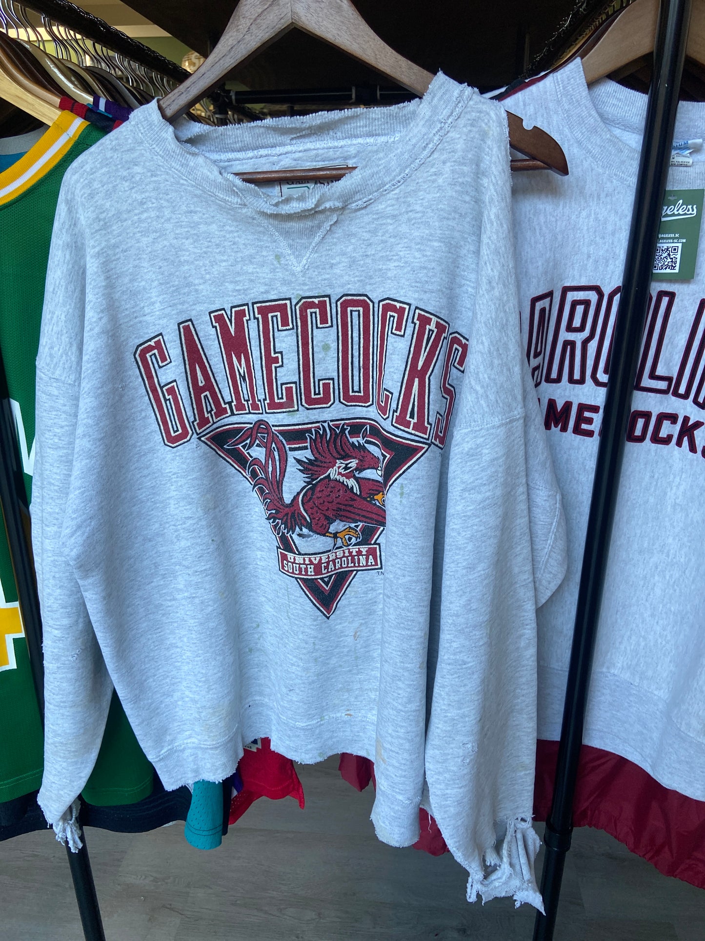Gamecocks Distressed Grey Sweatshirt
