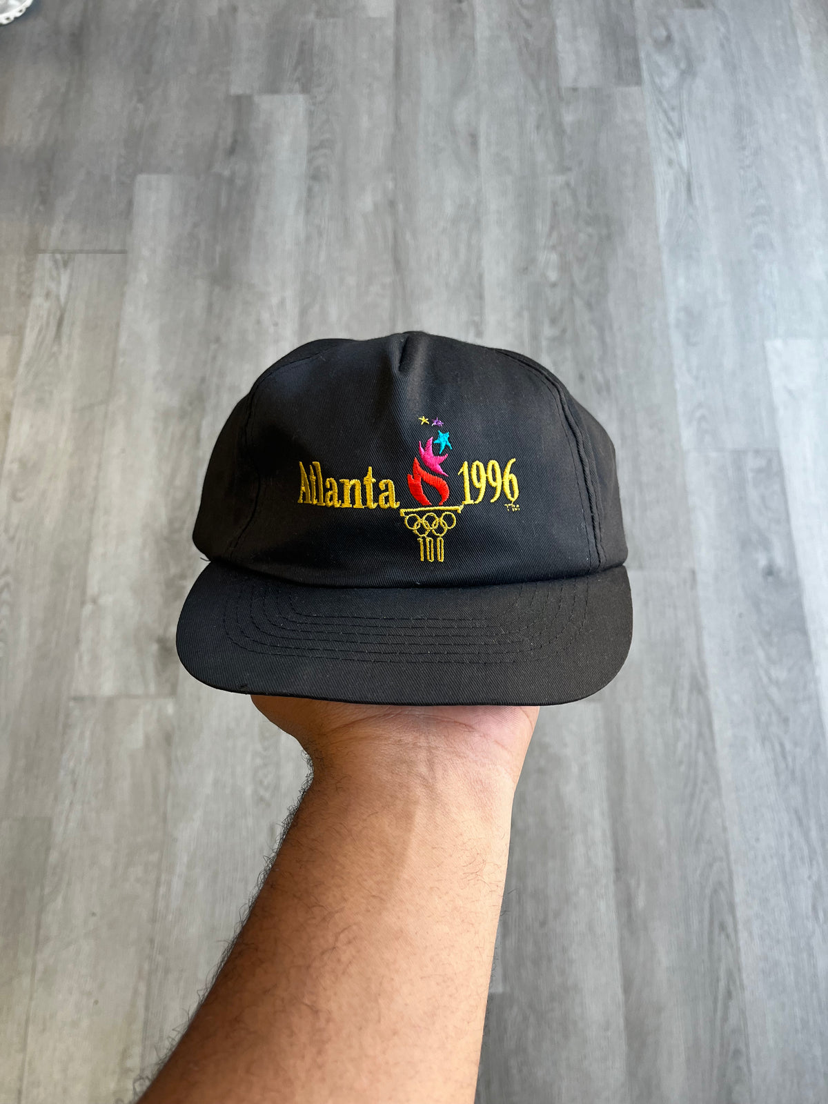 Atlanta 1996 Olympics Black SnapBack Hat