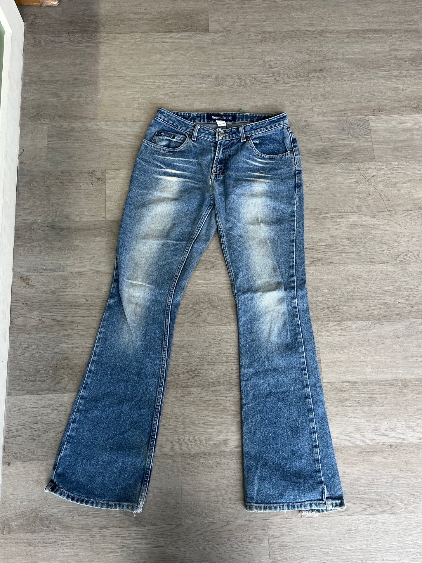 Blue Asphalt Low-rise Flare Jeans