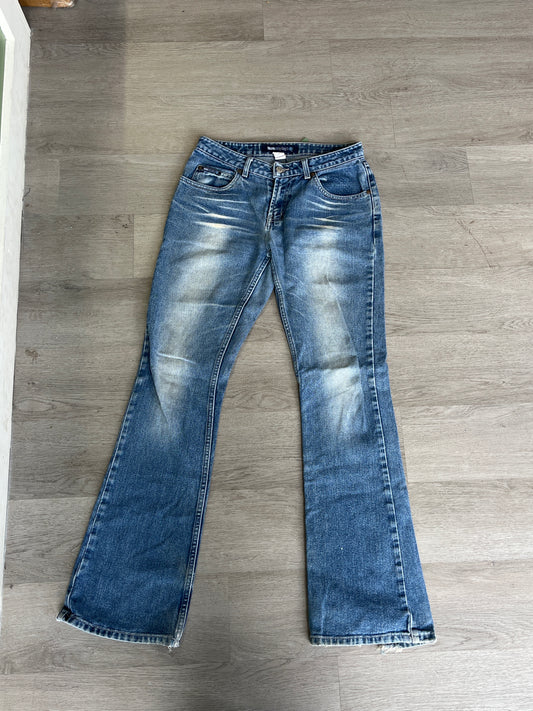 Blue Asphalt Low-rise Flare Jeans