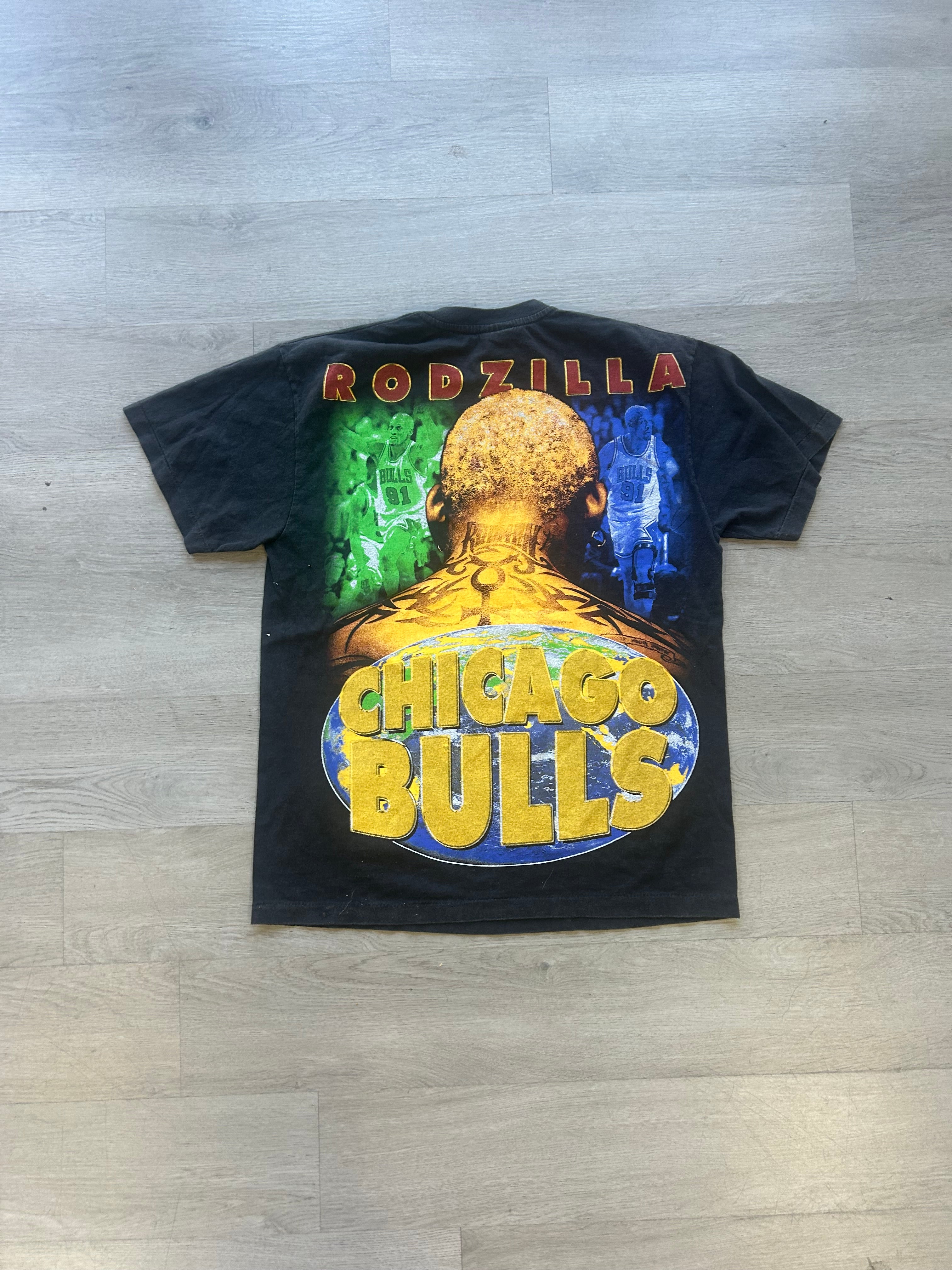 Reprint Bootleg Dennis Rodman Chicago Bulls All Over Print Rap Tee