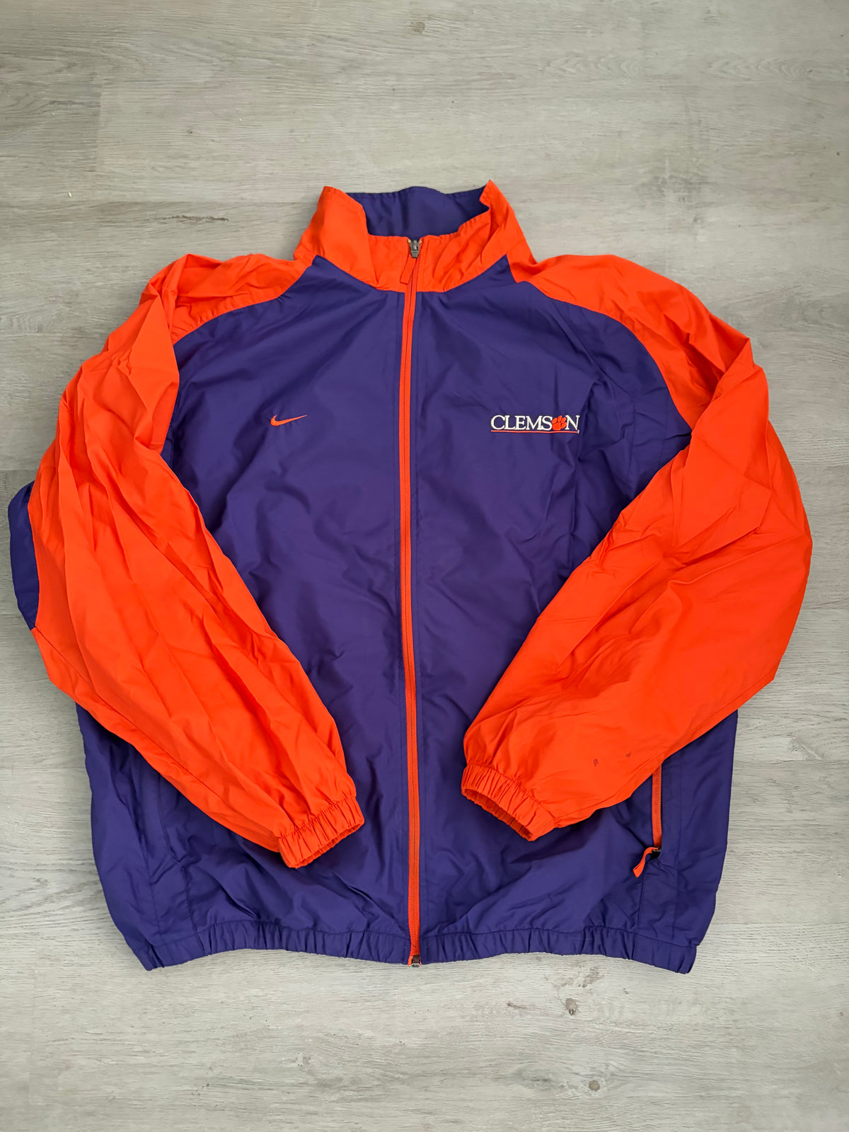 Vintage Nike Clemson University Zip Up Windbreaker