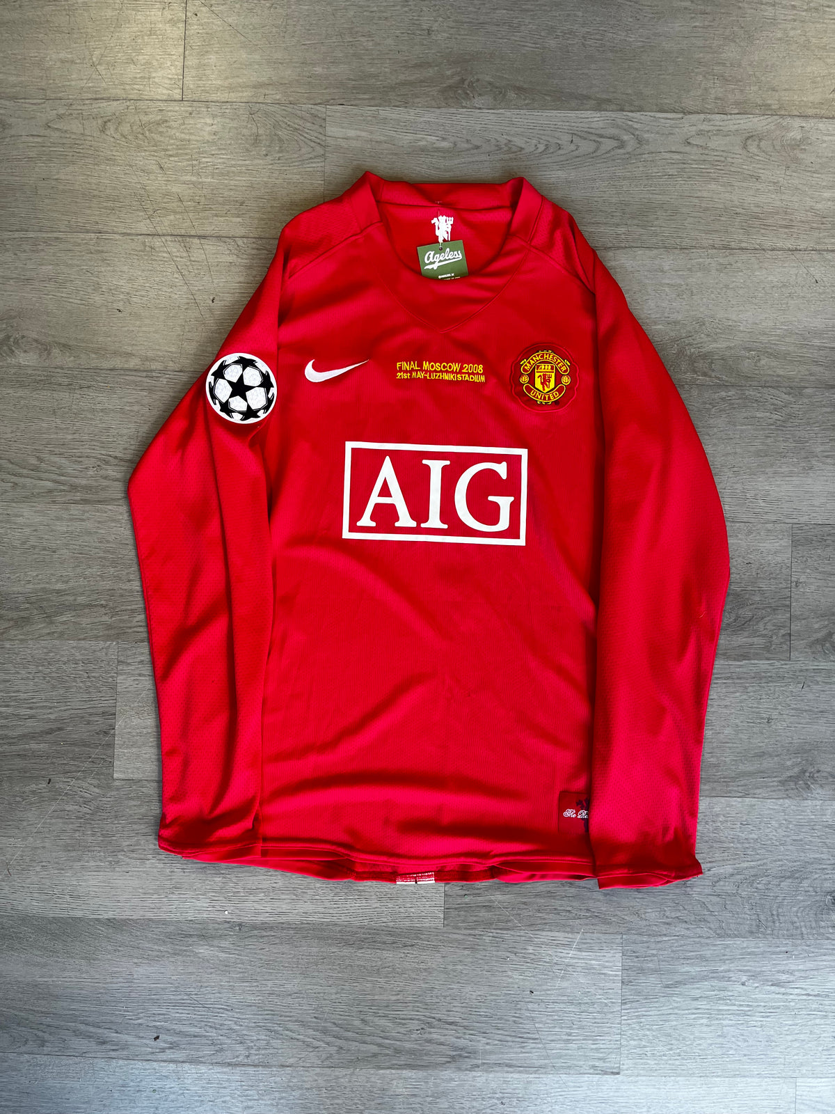 Manchester United 2008 UEFA Champions League Final Long Sleeve Home Jersey
