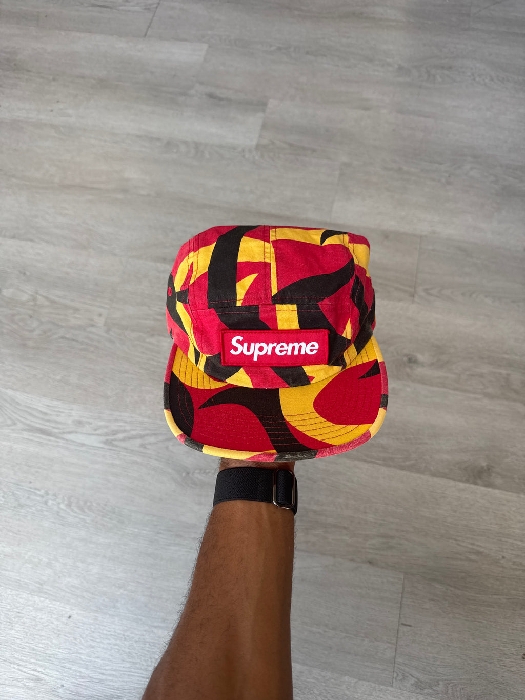 Supreme Military Red Tribal Camo Camp Cap (FW19)