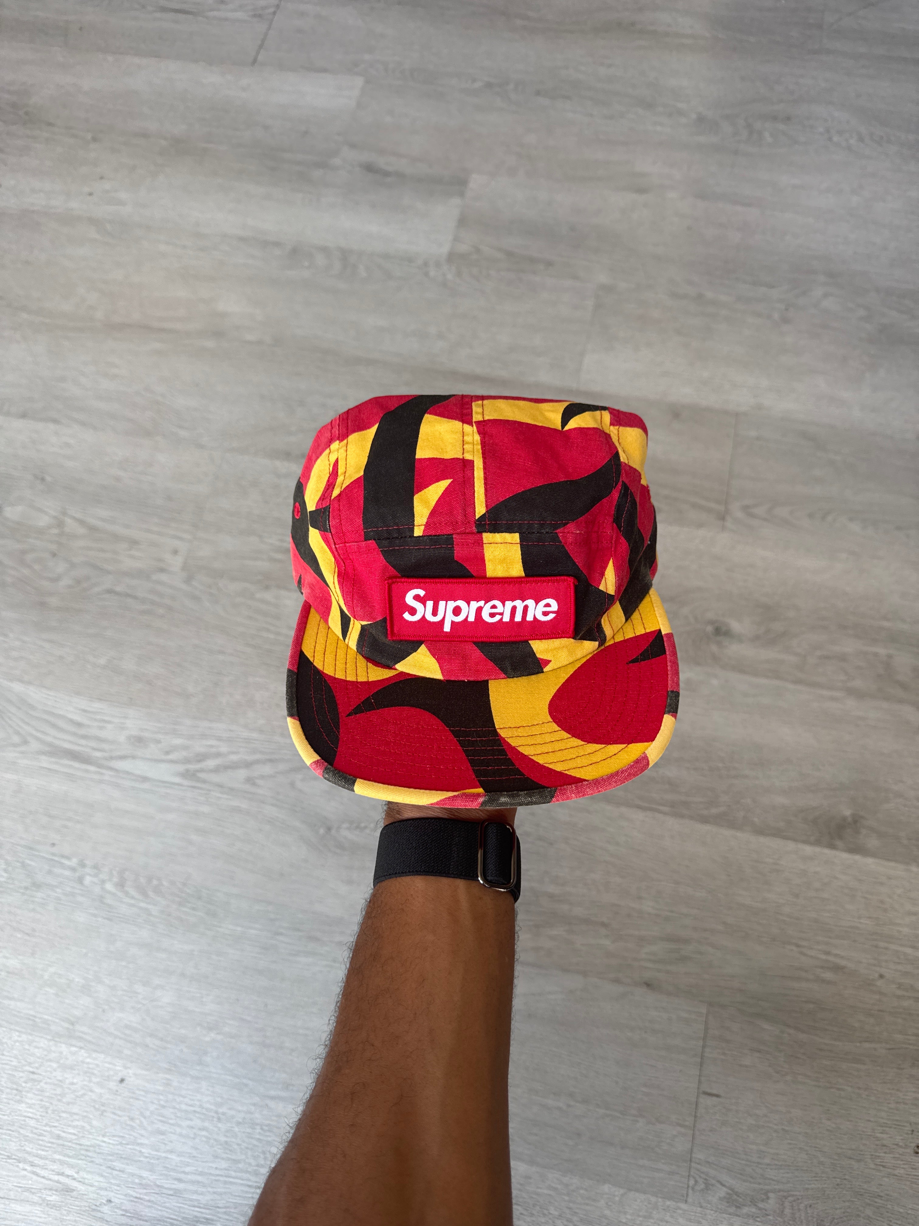 Supreme Military Red Tribal Camo Camp Cap (FW19)