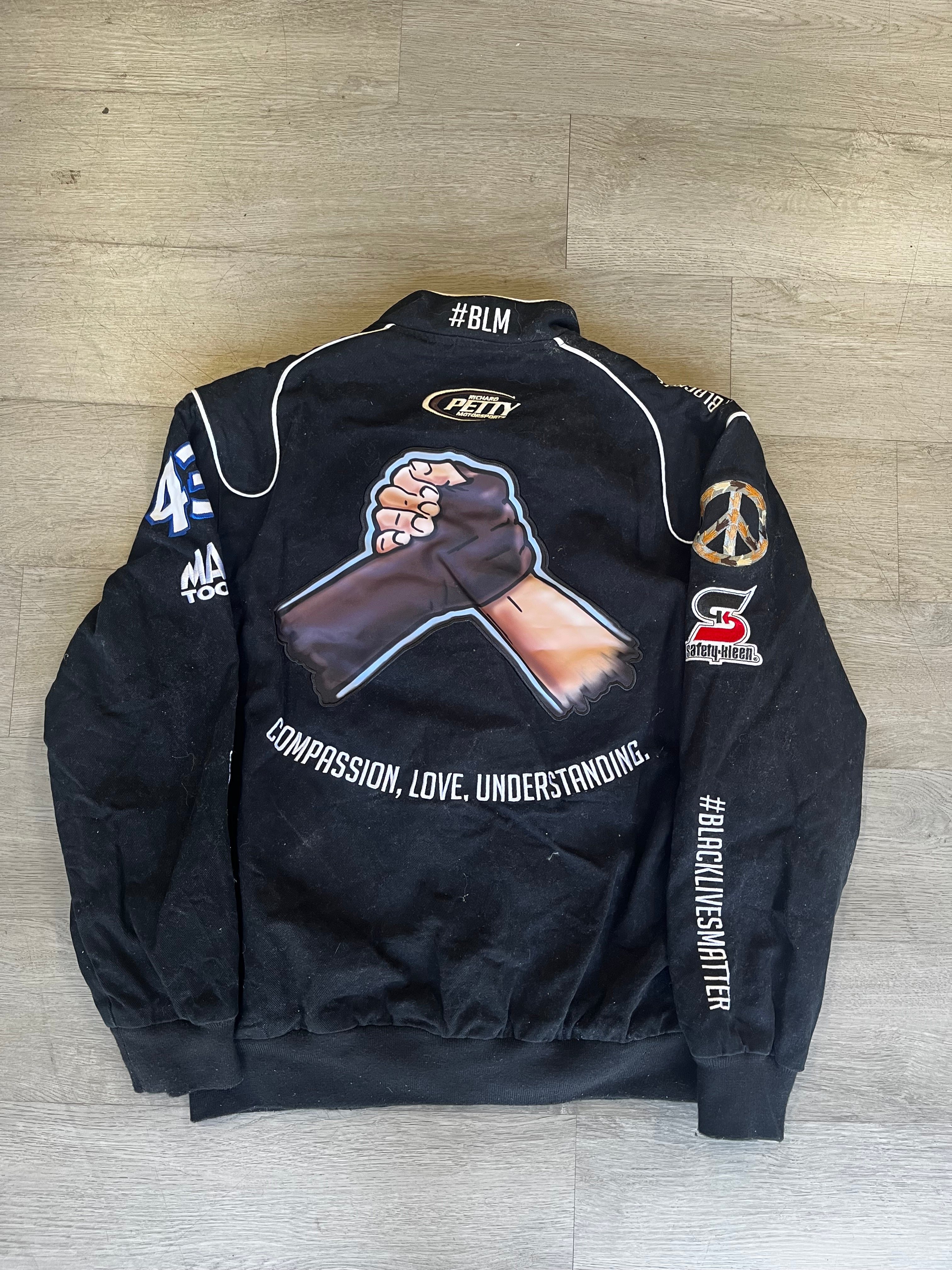 JH Design Bubba Wallace #blacklivesmatter Full Snap Racing Jacket