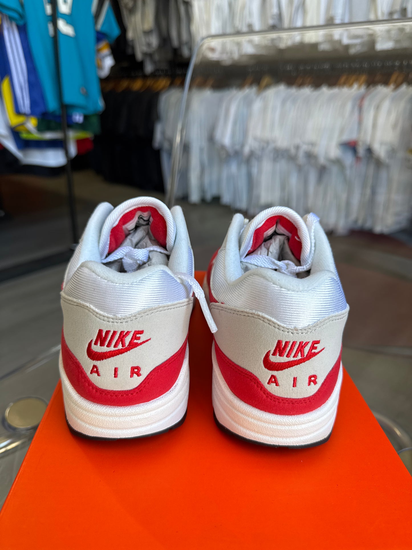 Pre-owned Nike Air Max 1 Anniversary Red (2017/2018 Restock Pair)