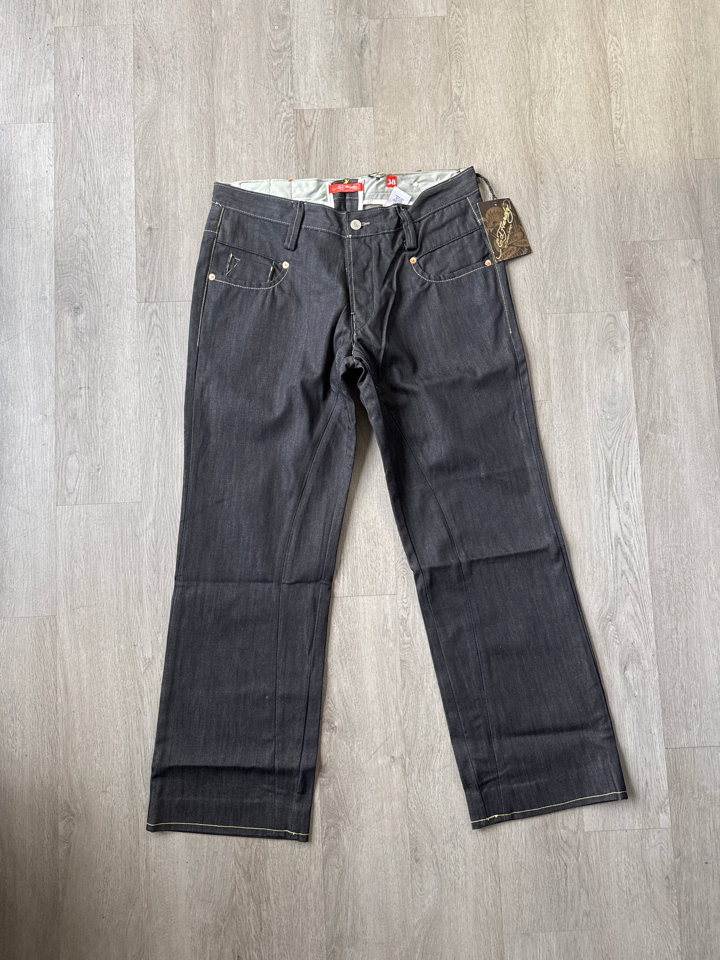 Ed Hardy Gold Foil Denim Pants