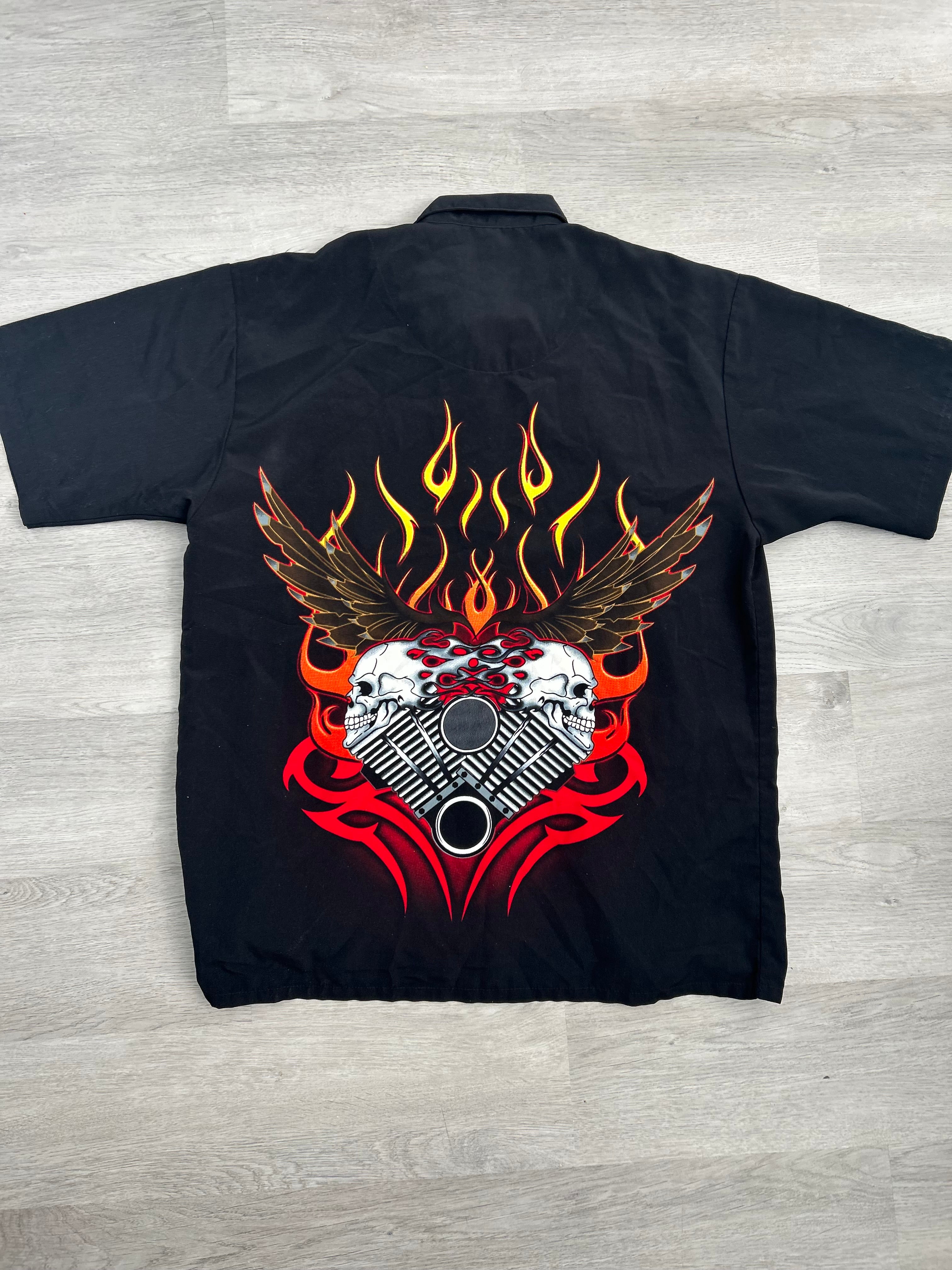 Sapphire Lounge Skull Bowling Shirt
