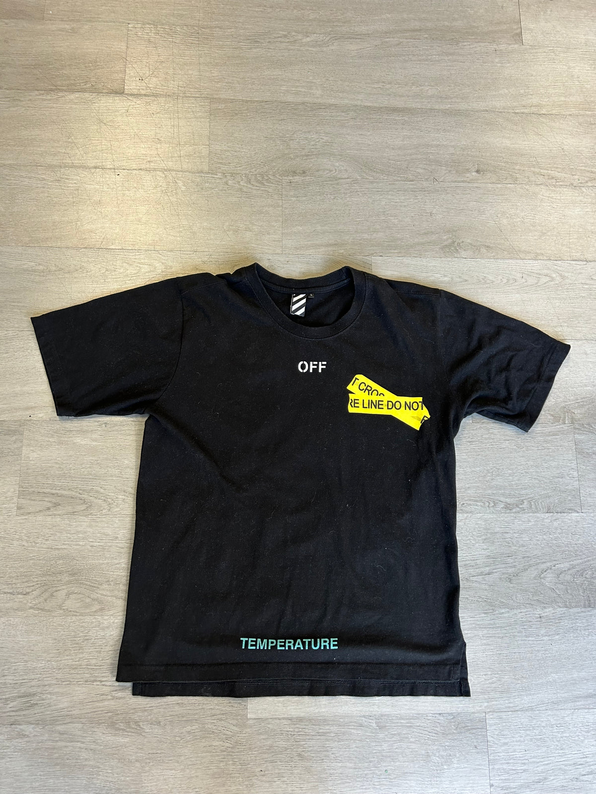 Off-White Fire Line Caution Tape Tee
