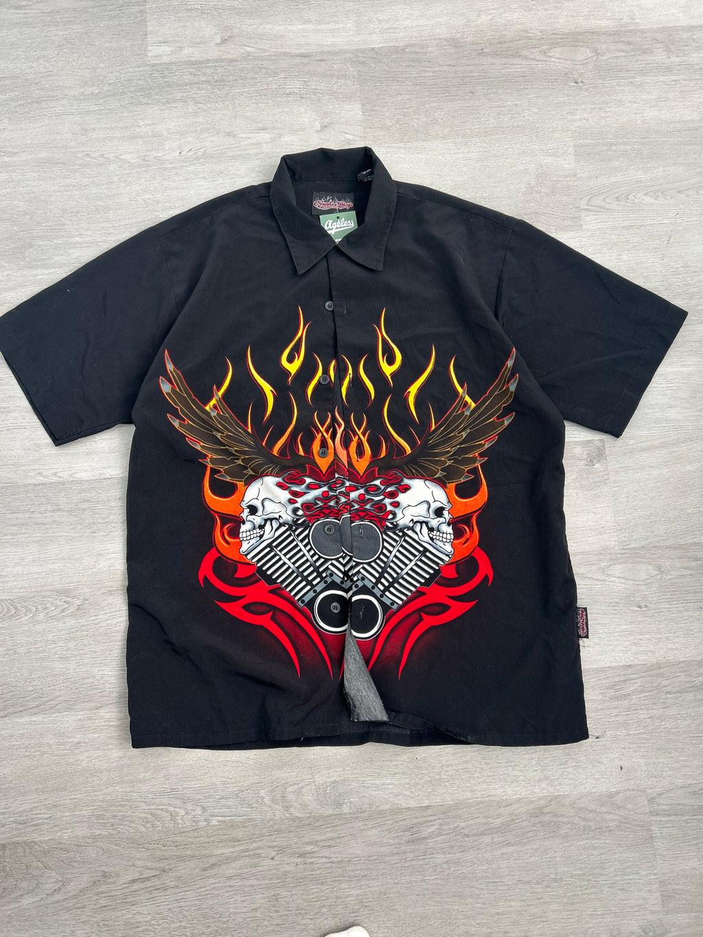 Sapphire Lounge Skull Bowling Shirt
