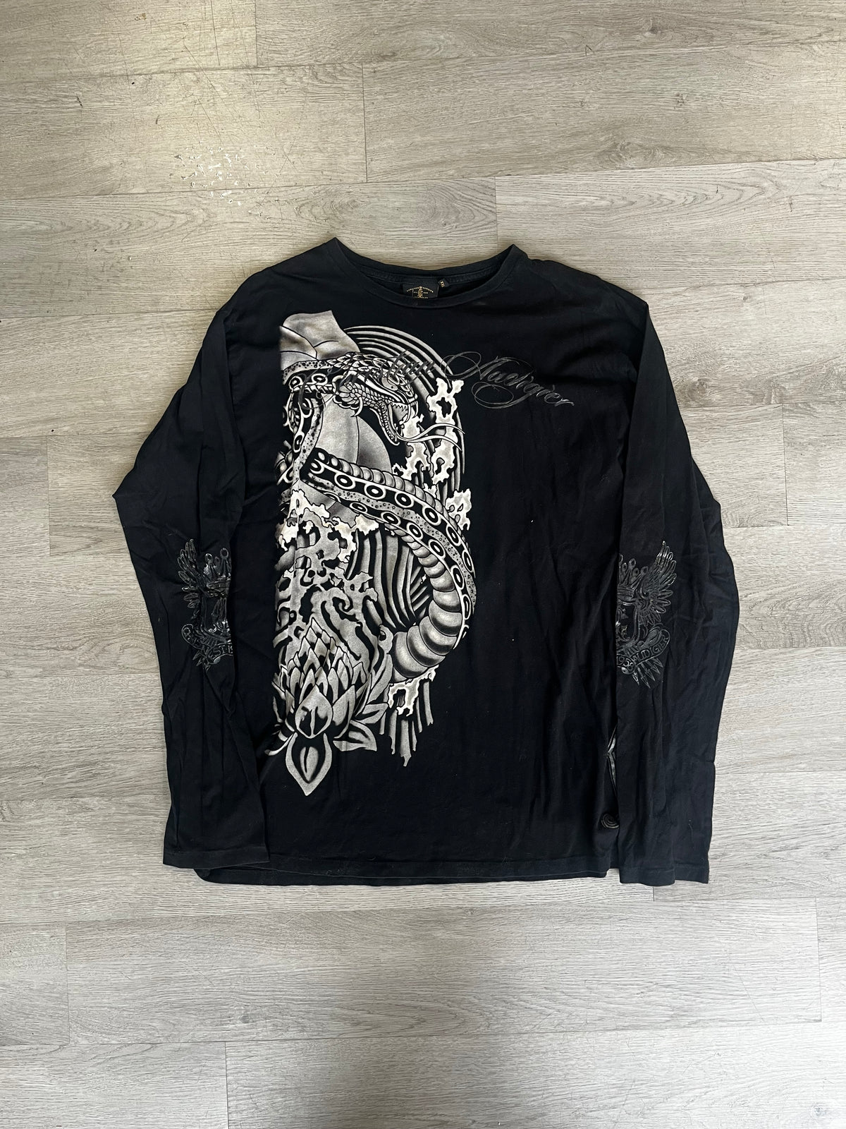 Vintage Christian Audigier Black Long Sleeve Tee