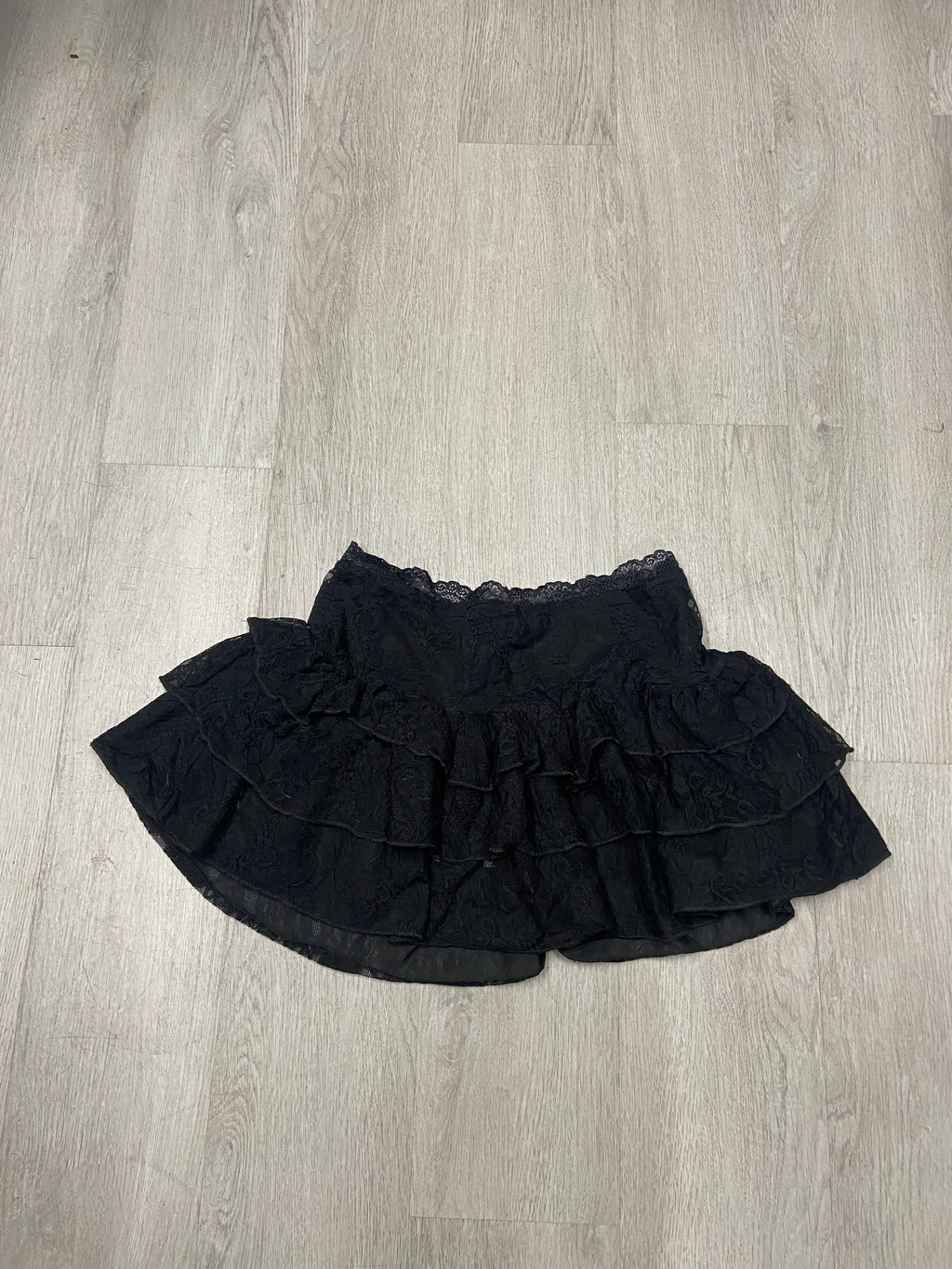 Women’s Black Outcast Lace Ruffle Skirt