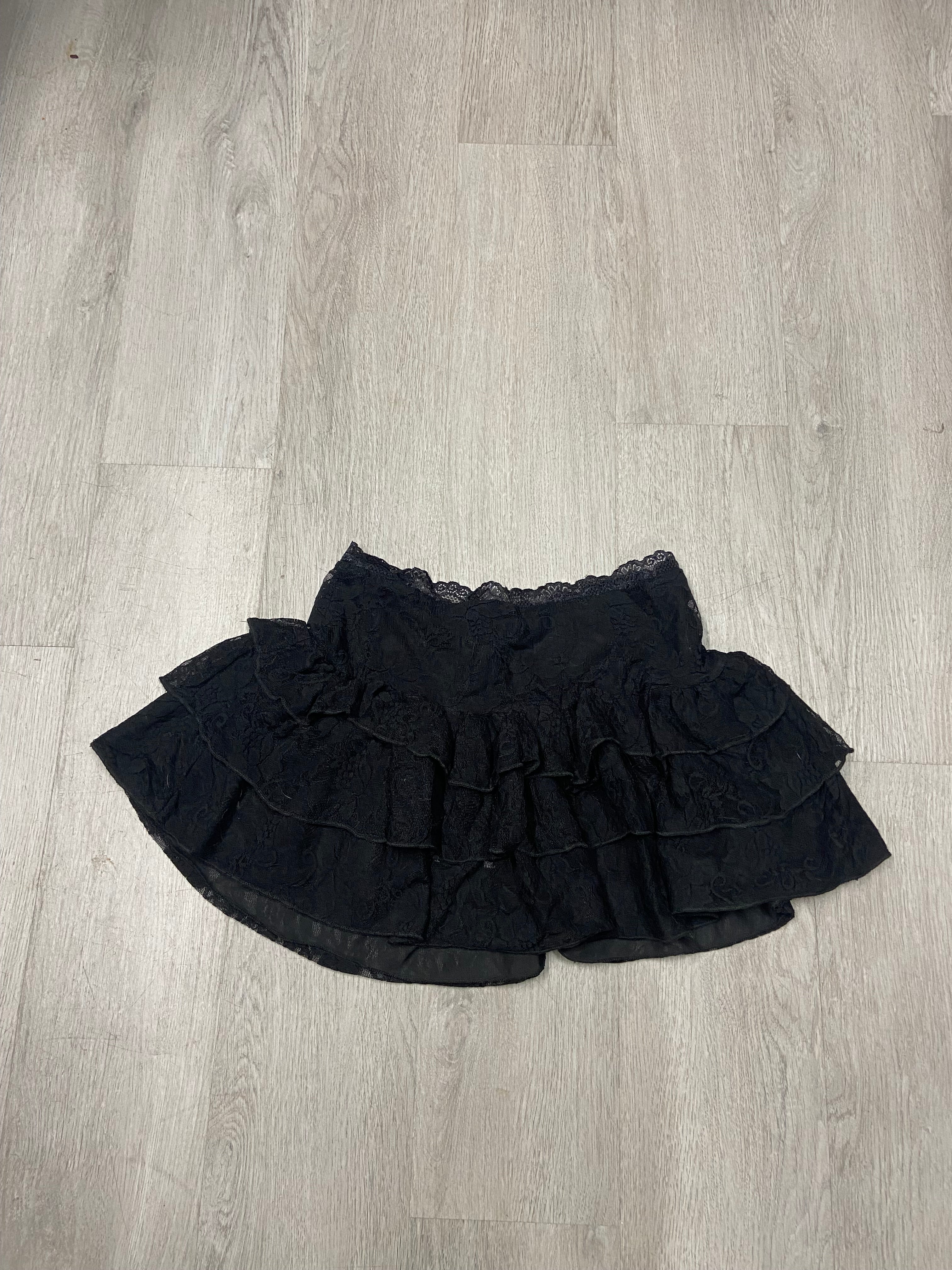 Women’s Black Outcast Lace Ruffle Skirt