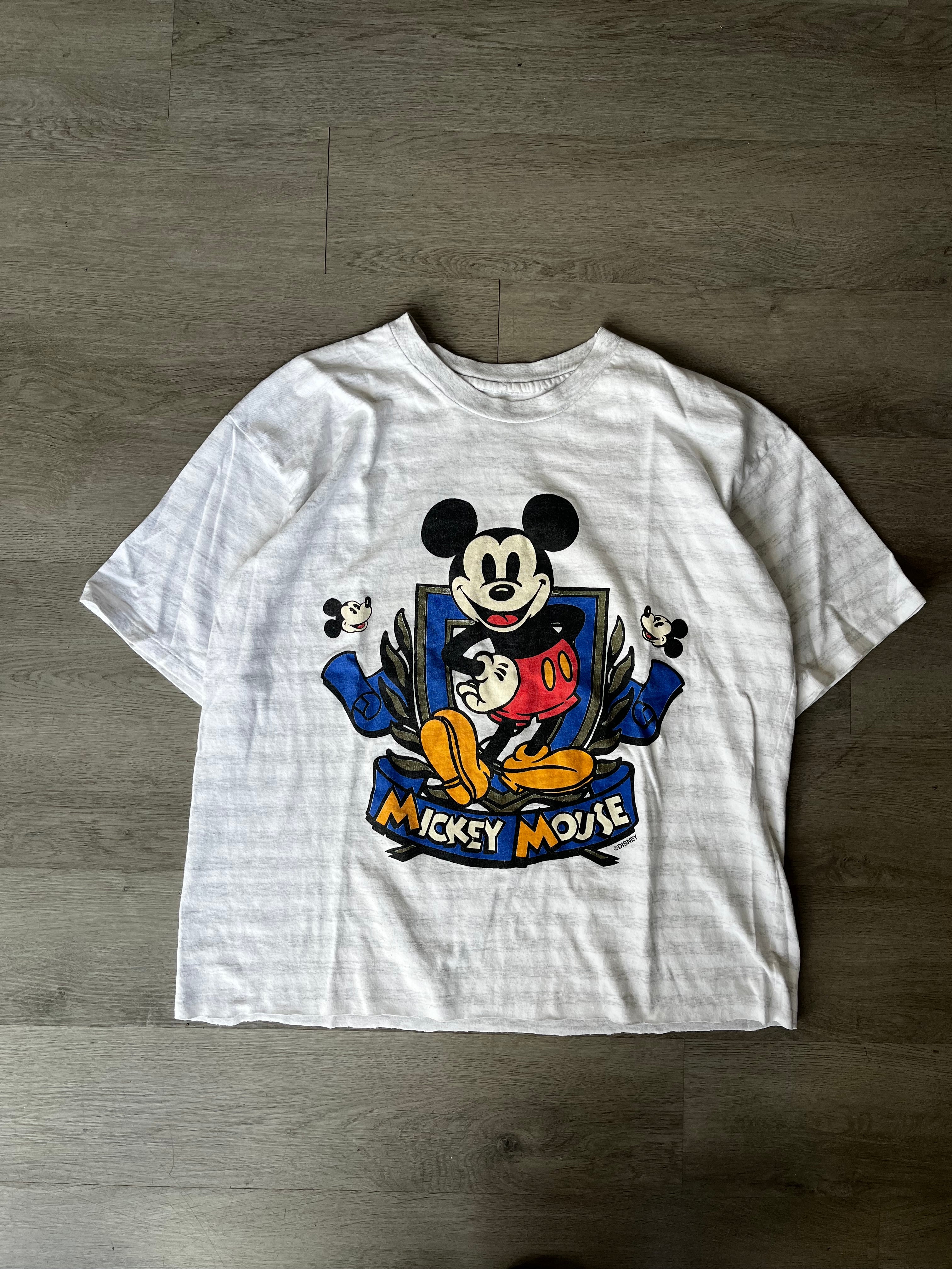 Vintage Disney Mickey Mouse Striped Cropped Tee