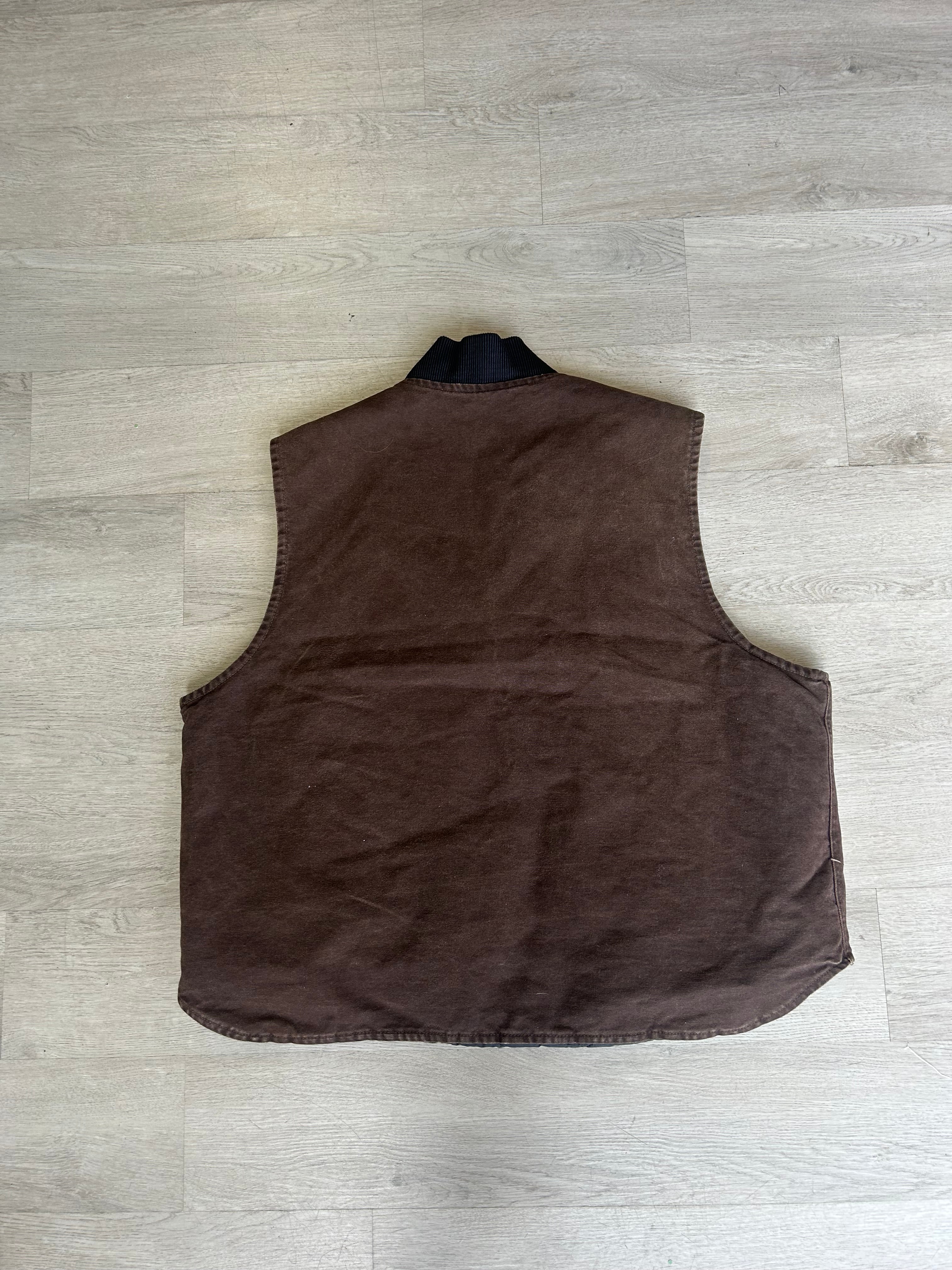 Vintage Carhartt V02 DKB Sandstone Duck Arctic Quilt Lined Vest