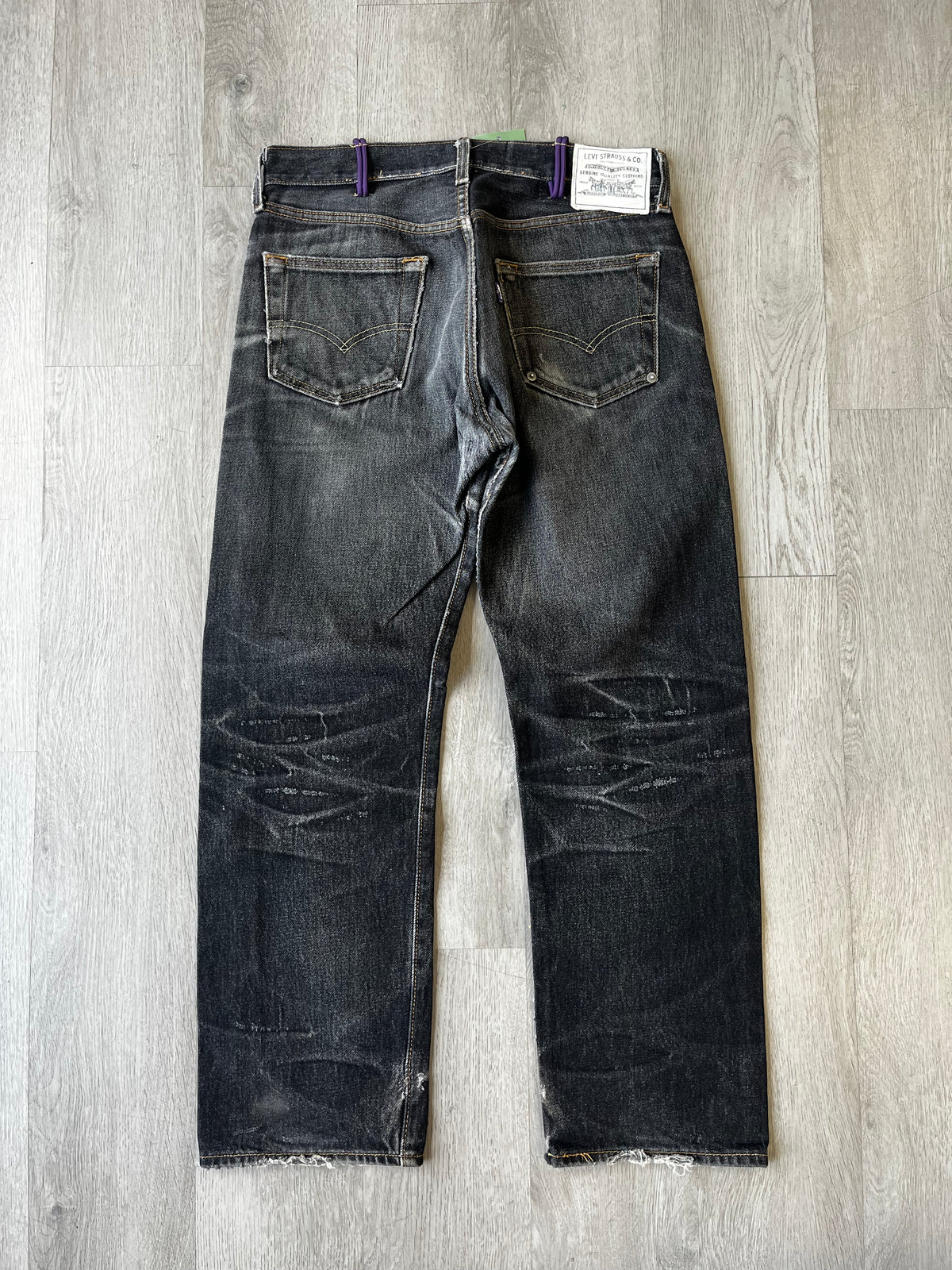 Levi 501 Purple Stitched Orignal Fit Jeans