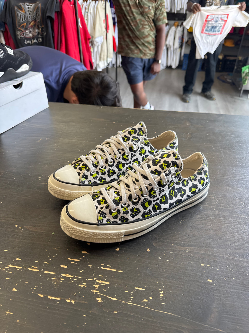 Pre-owned Converse Chuck Taylor All Star 70 Ox Leopard White Bold Lime