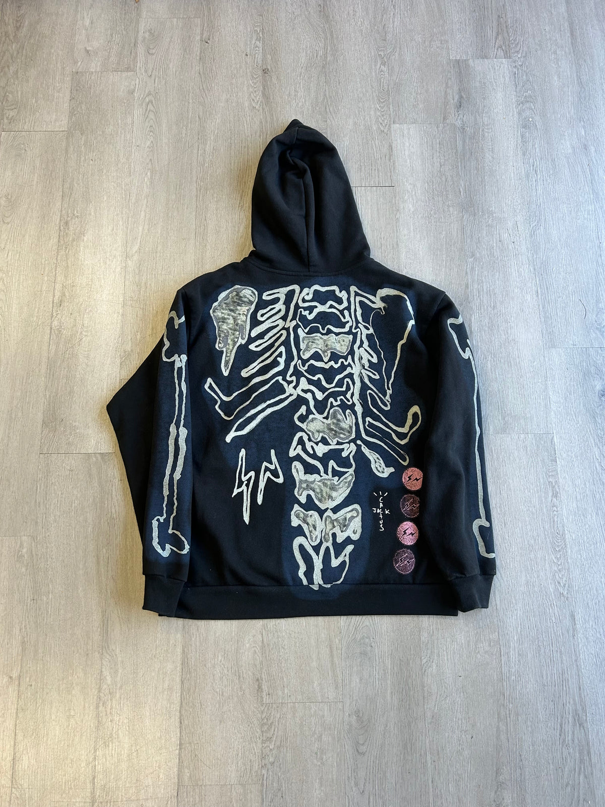 Travis Scott Cactus Jack For Fragment Skeleton Graffiti Full Zip Hoodie