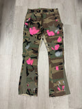 Y2K Mnml Flared Camo Pants